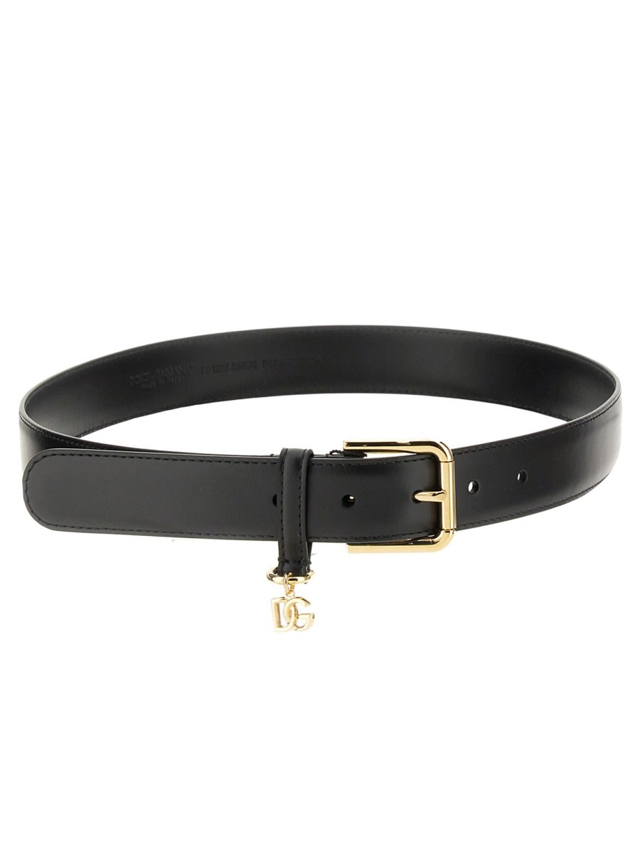 Shop Dolce & Gabbana Dg Logo Belt In Black