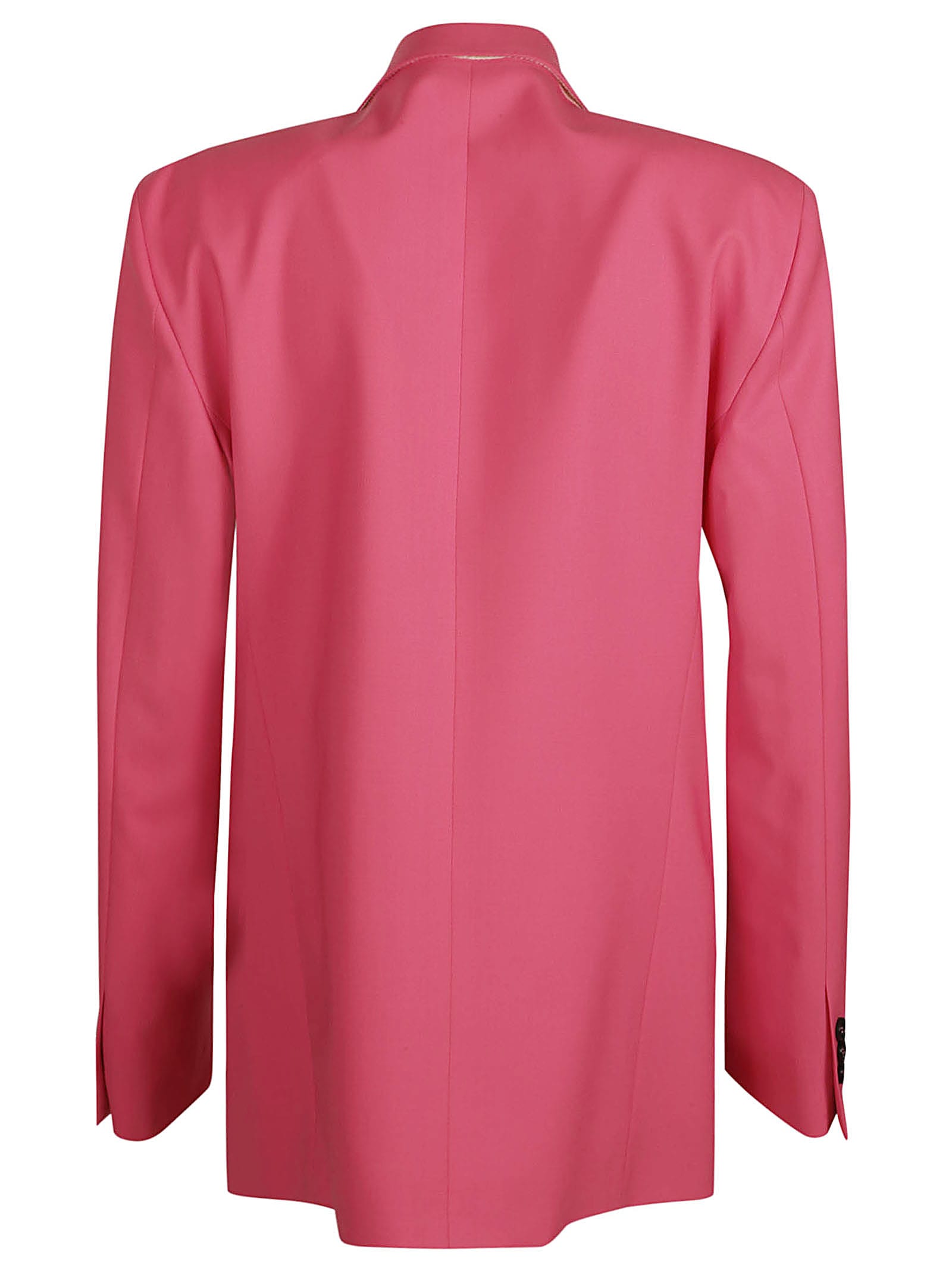 Shop Msgm Double-breasted Classic Blazer In Pink