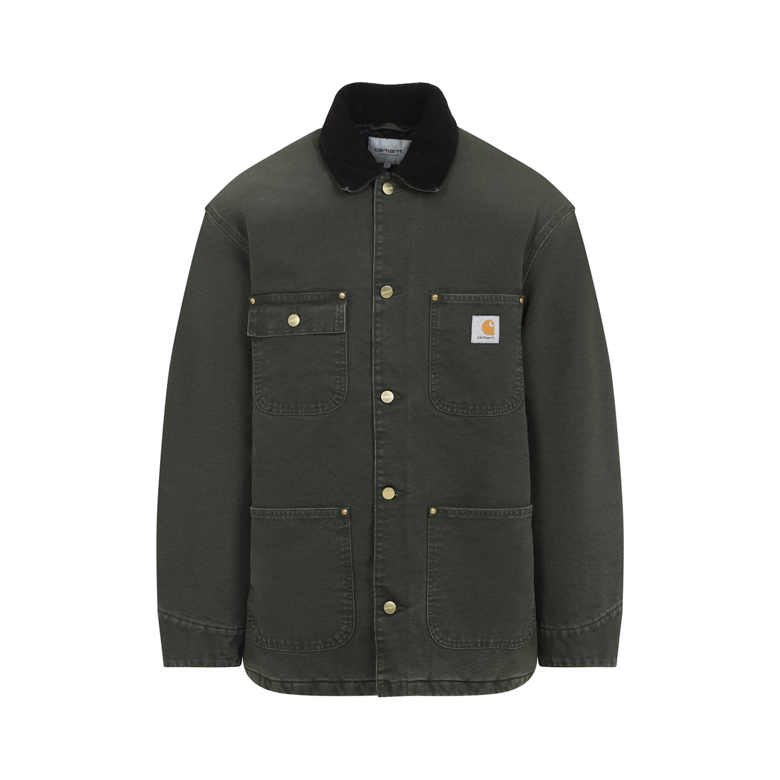 Carhartt Utility Chore Coat Corduroy Collar In Green