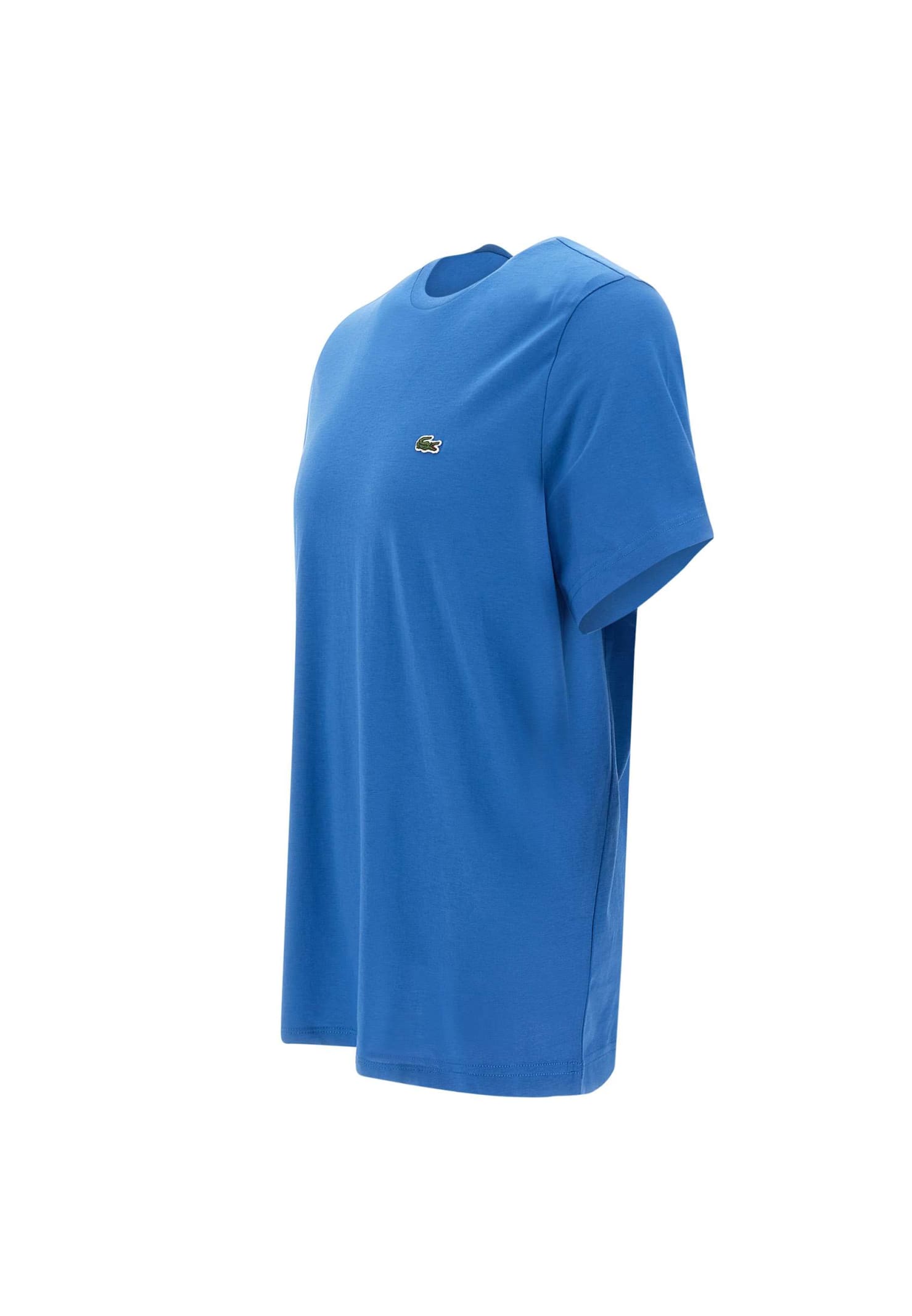 Shop Lacoste Cotton T-shirt In Azzurro