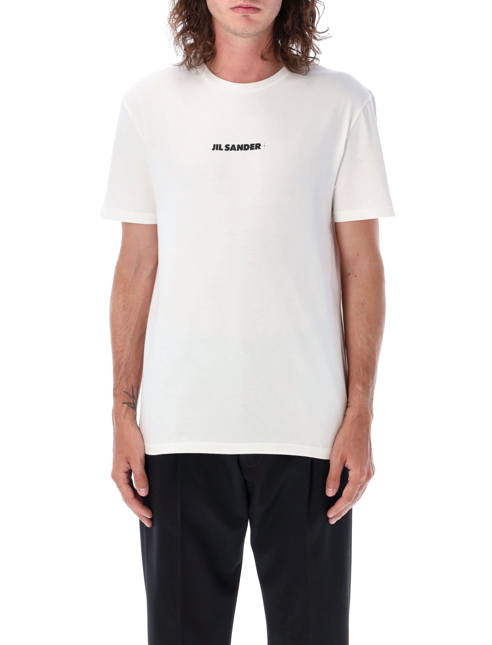 Shop Jil Sander Logo T-shirt In Porcelain White