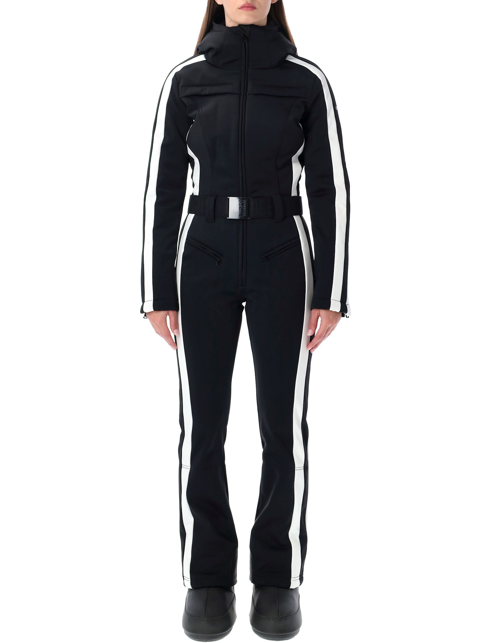Goldbergh Liah Black Softshell Ski Suit In Animal Print