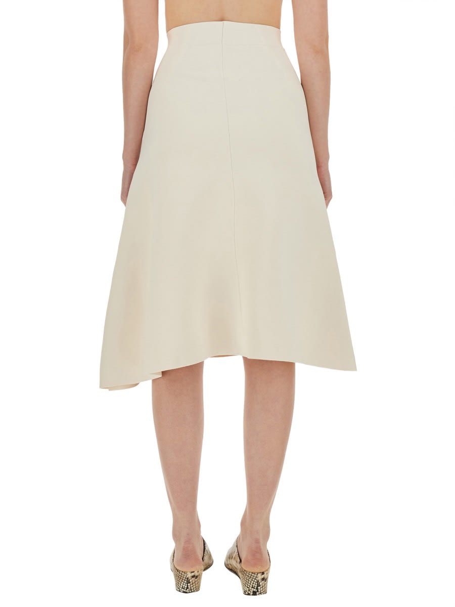 Shop Jil Sander Asymmetrical Skirt In Powder