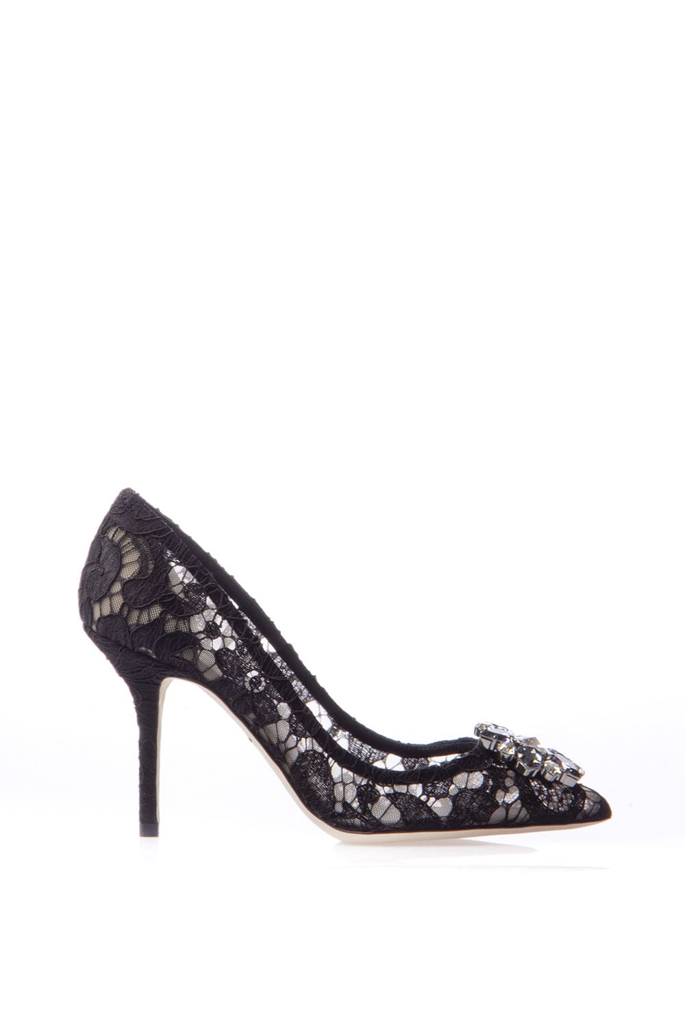 Shop Dolce & Gabbana Rainbow Lace Pumps With Broche In Black