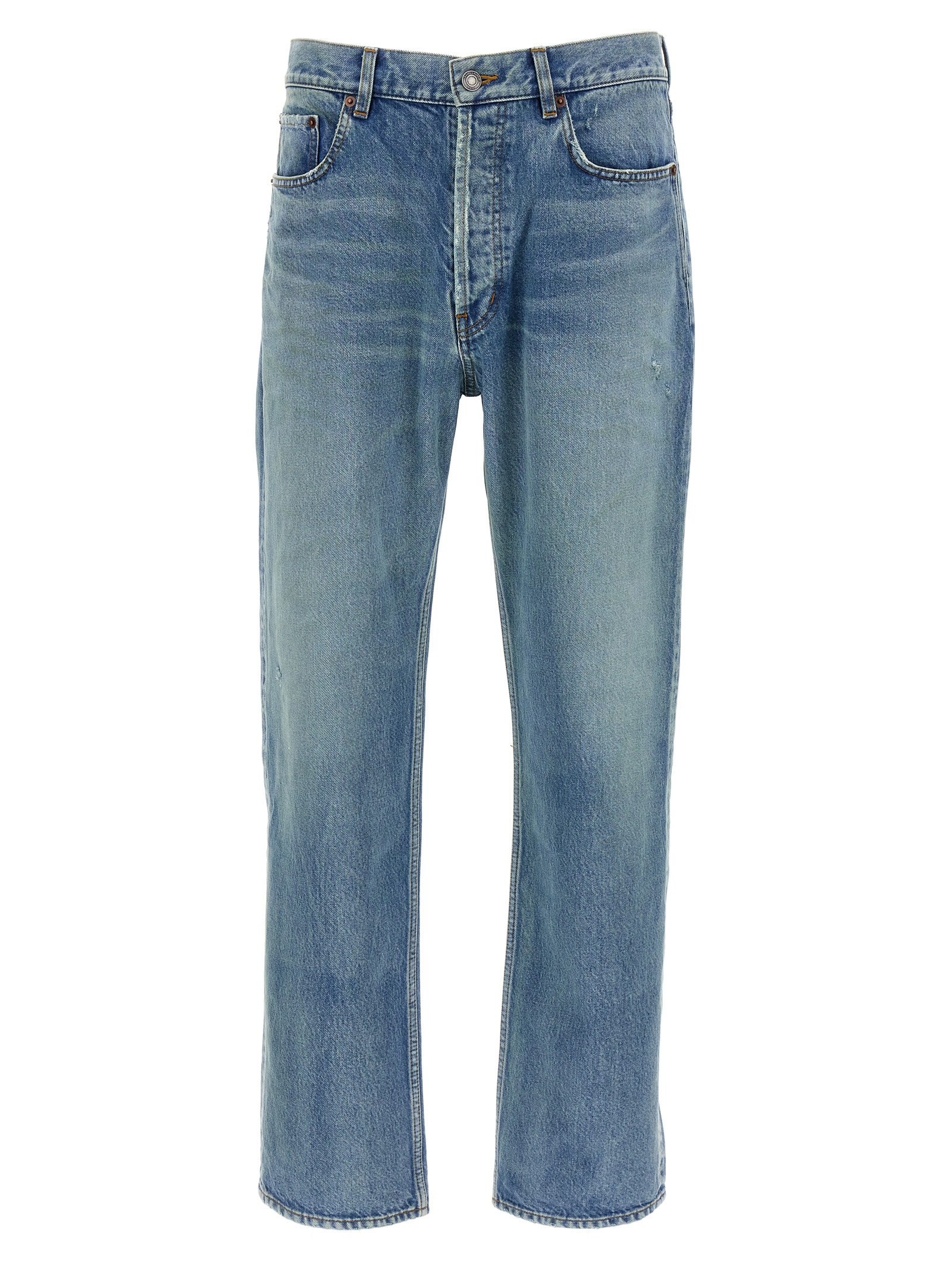 Shop Saint Laurent Loose Jeans In Light Blue