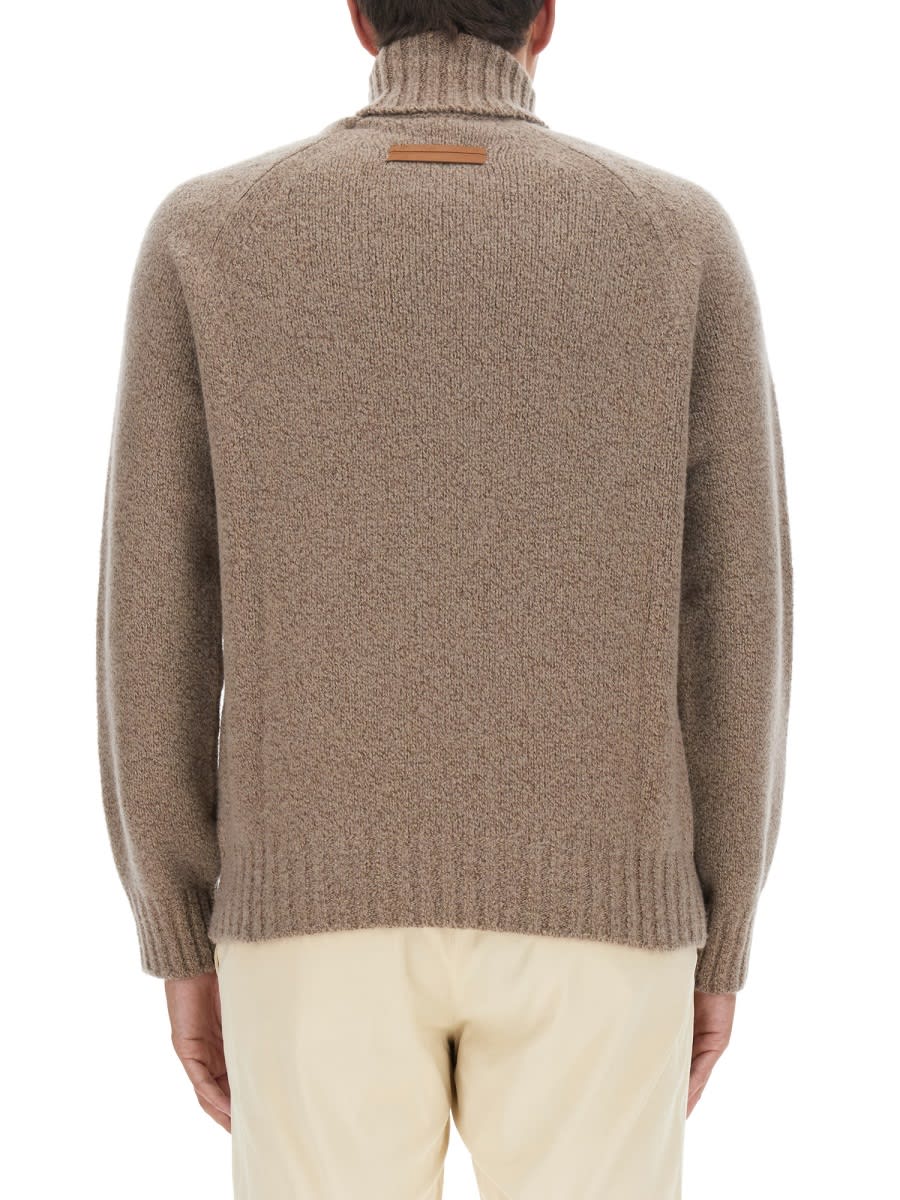 Shop Zegna Turtleneck Shirt In Beige