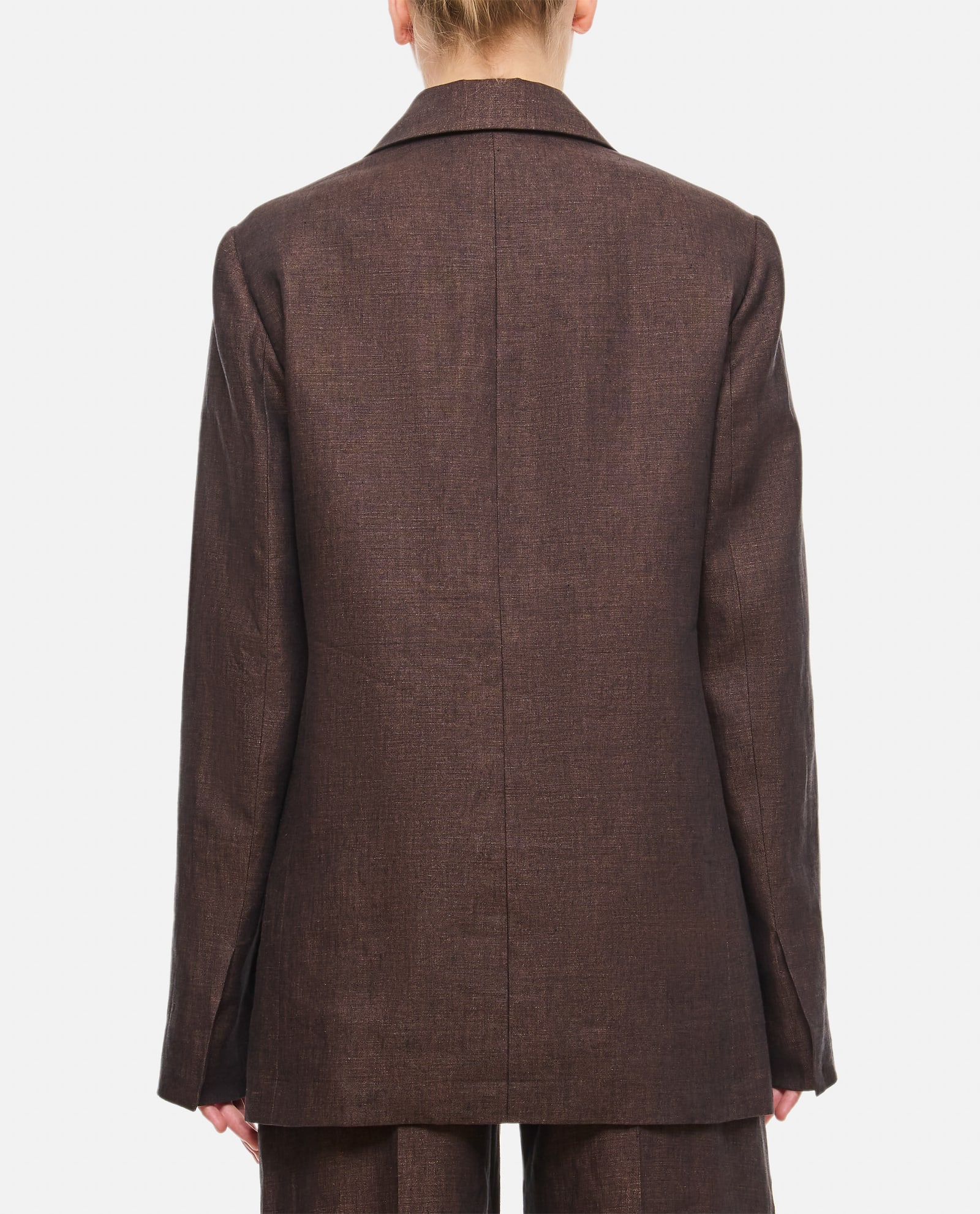 Shop Loewe Tailored Single Breasted Jacket In Brown