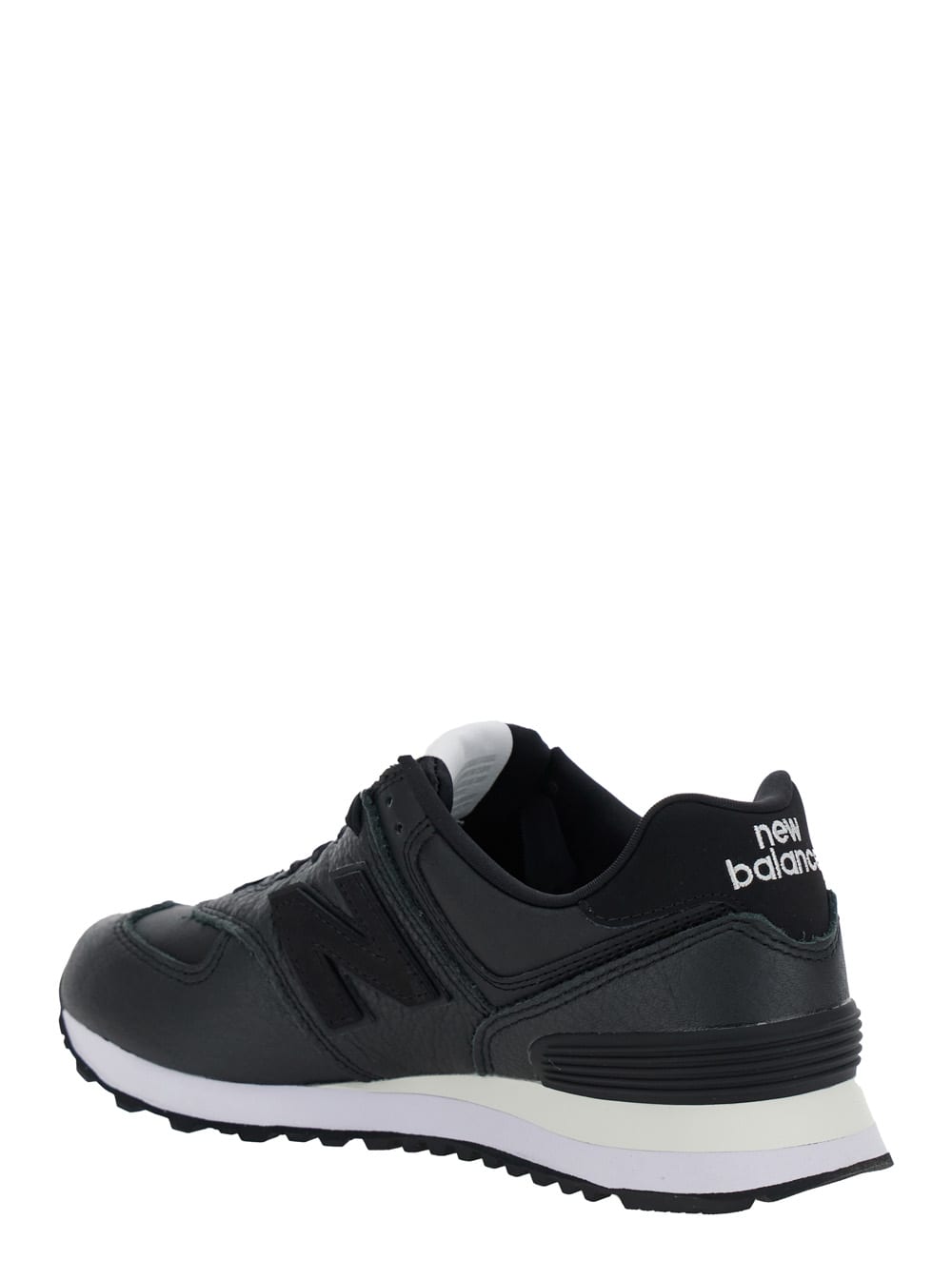 New Balance Black Low Top Sneakers With Logo Patch In Leather Woman In Black
