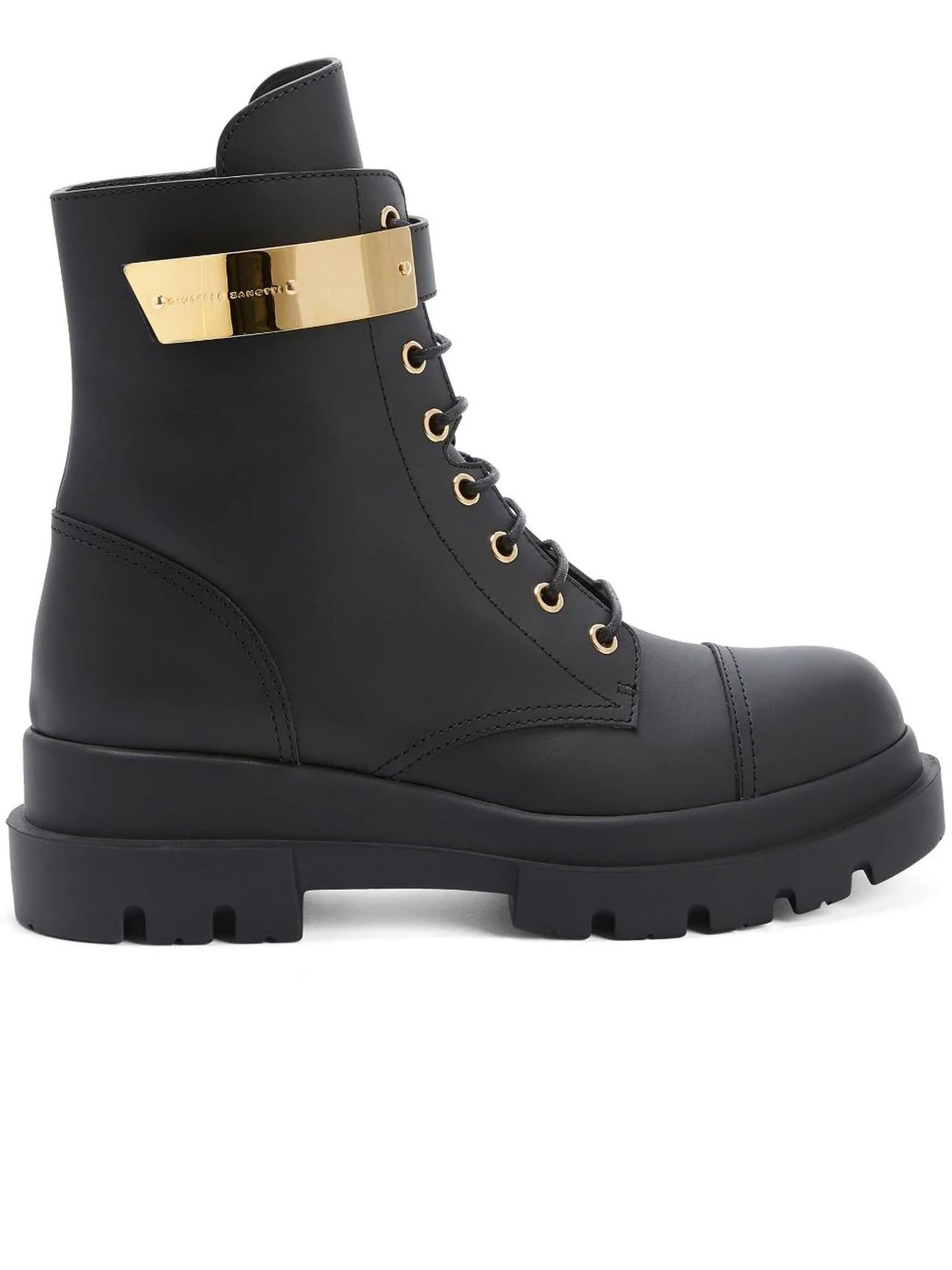 Shop Giuseppe Zanotti Lace-up Alexa Biker Boots In Black