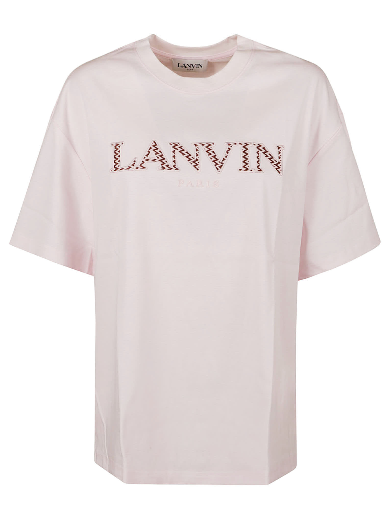 Shop Lanvin Logo Chest T-shirt In Powder