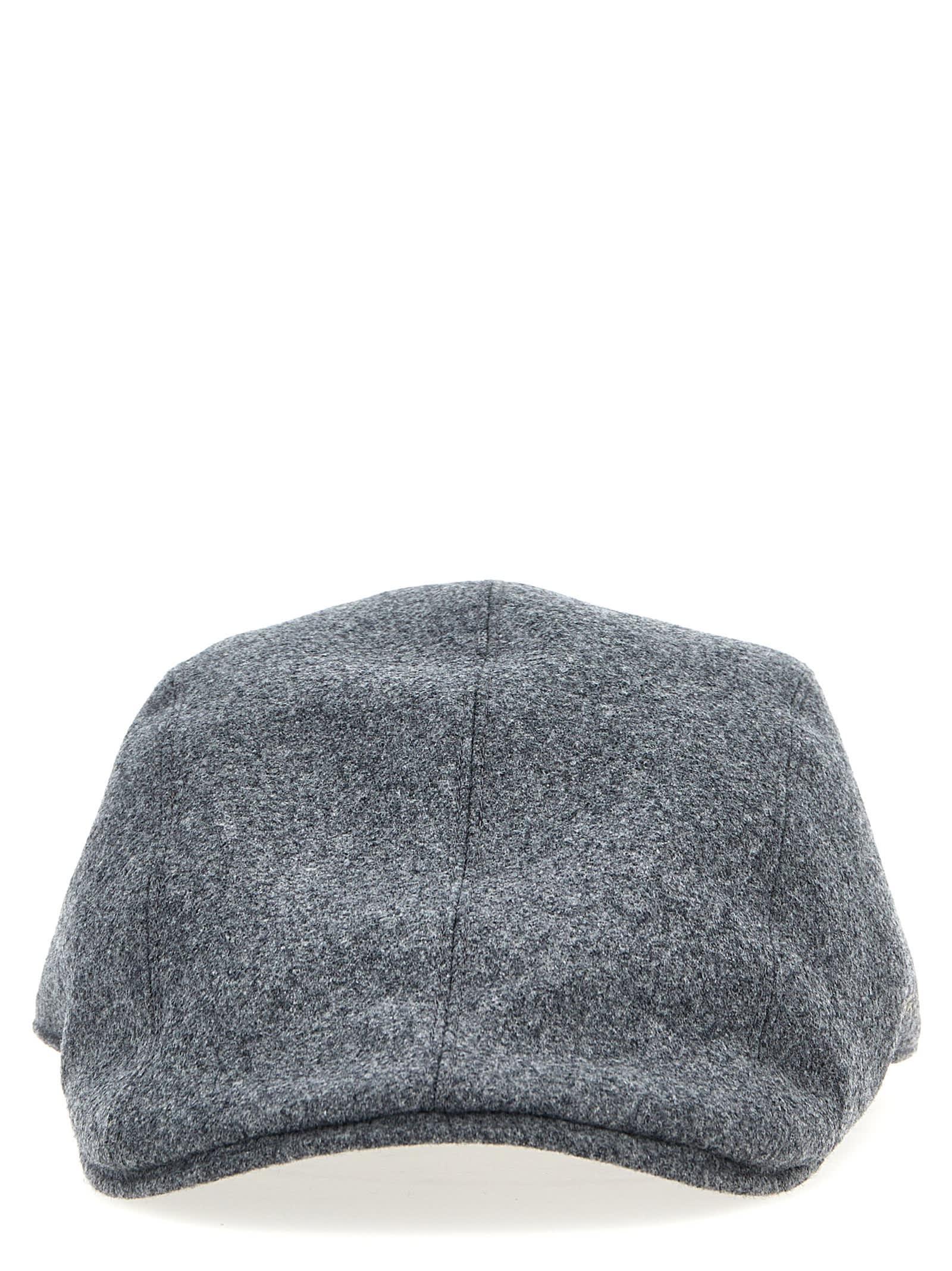 Shop Brunello Cucinelli Logo Embroidery Hat In Gray