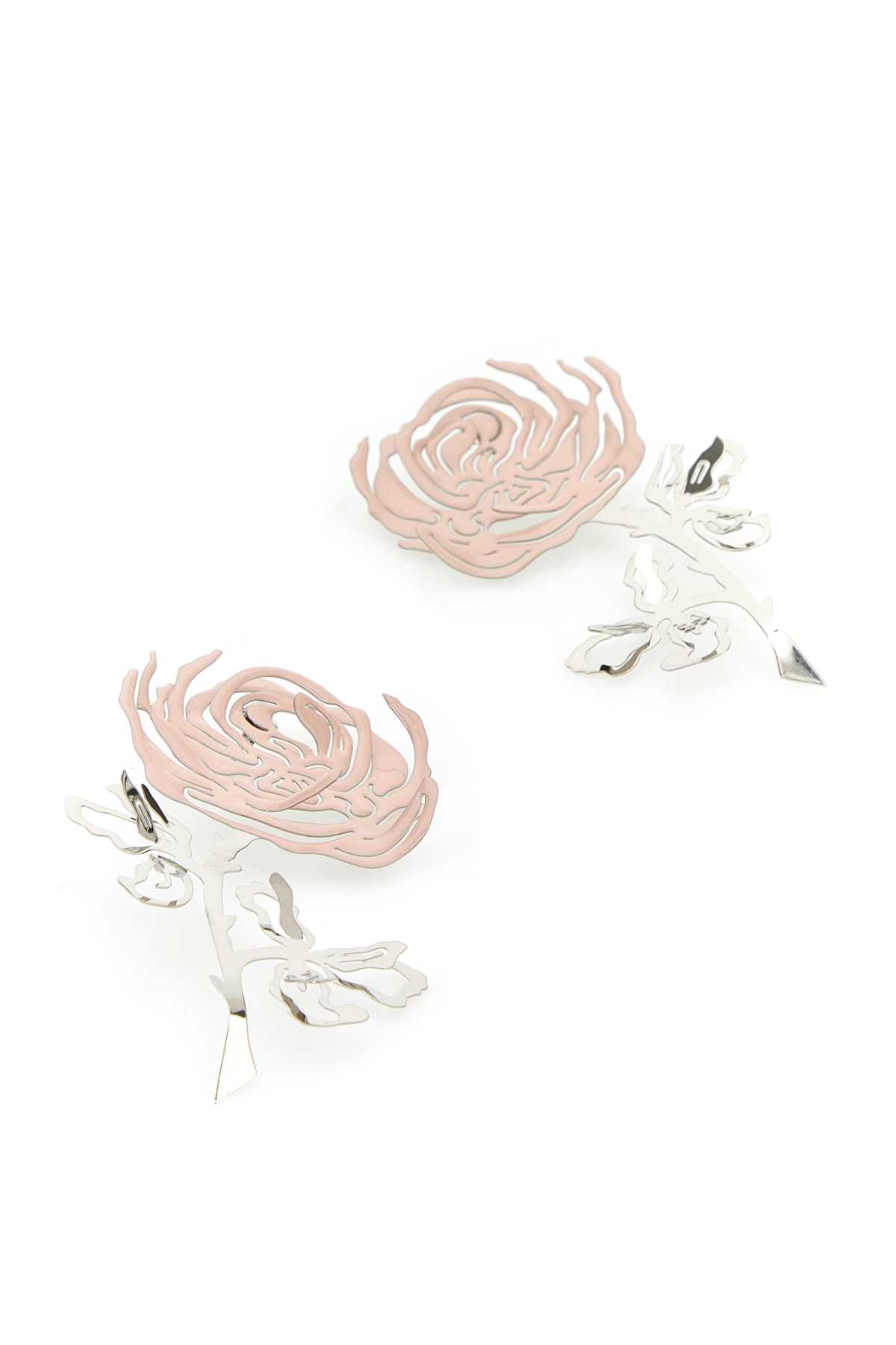 Y/project Two-tones Metal Earrings In Light Pink/silver