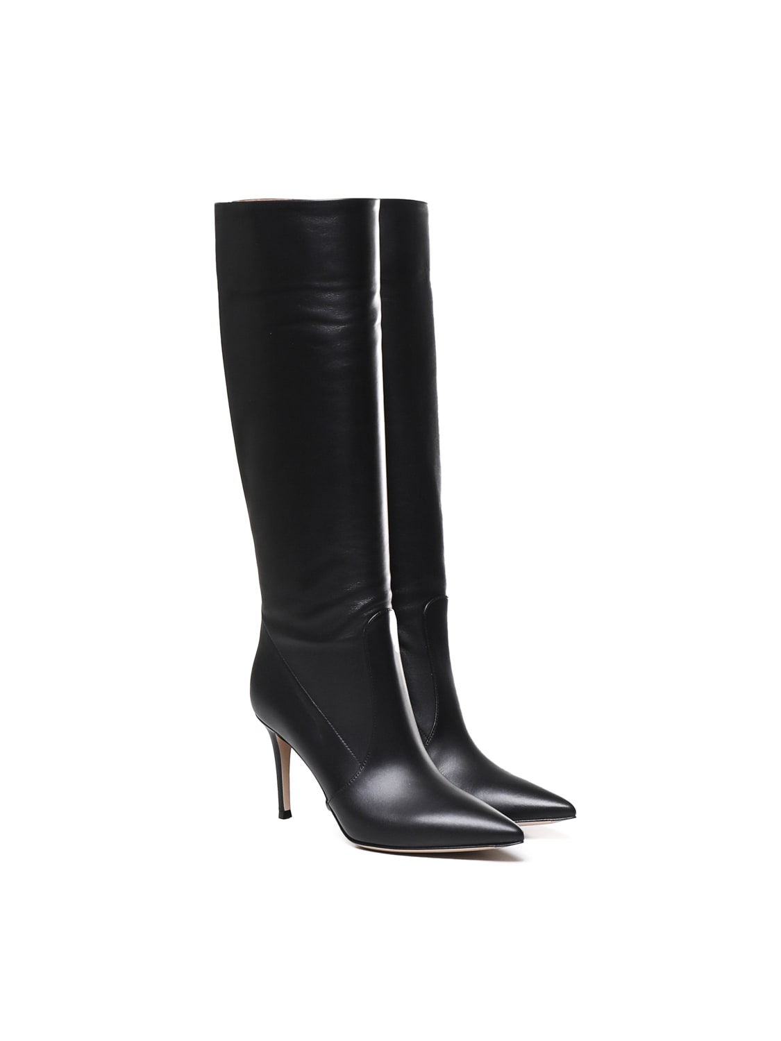 Shop Gianvito Rossi Jules Calfskin Boots In Black