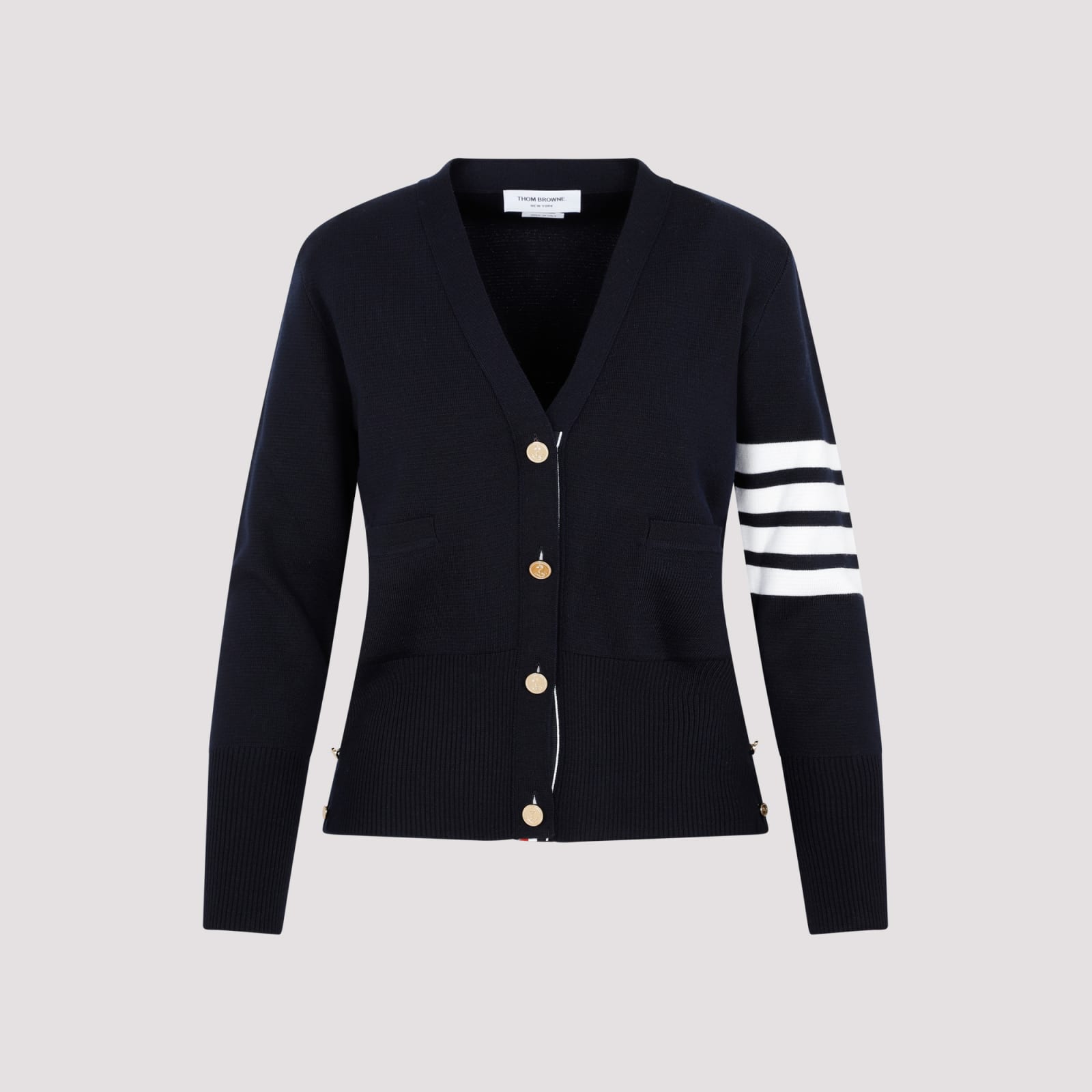 Shop Thom Browne Wool Milano Classic Cardigan In Navy