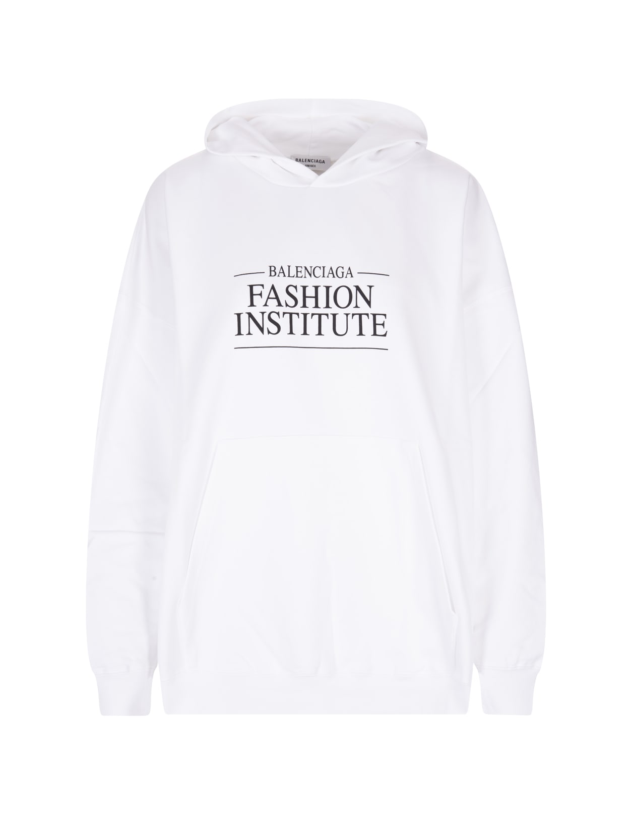 Balenciaga Unisex White Fashion Institute Large Fit Hoodie
