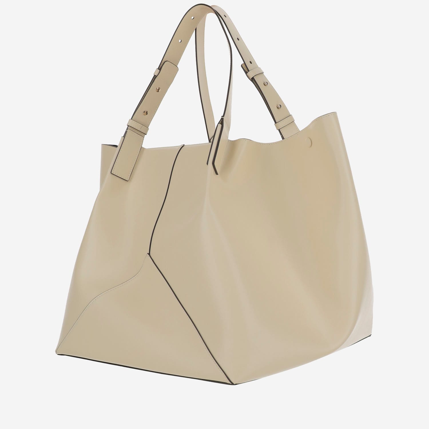 Shop Victoria Beckham Leather Handbag With Logo In White