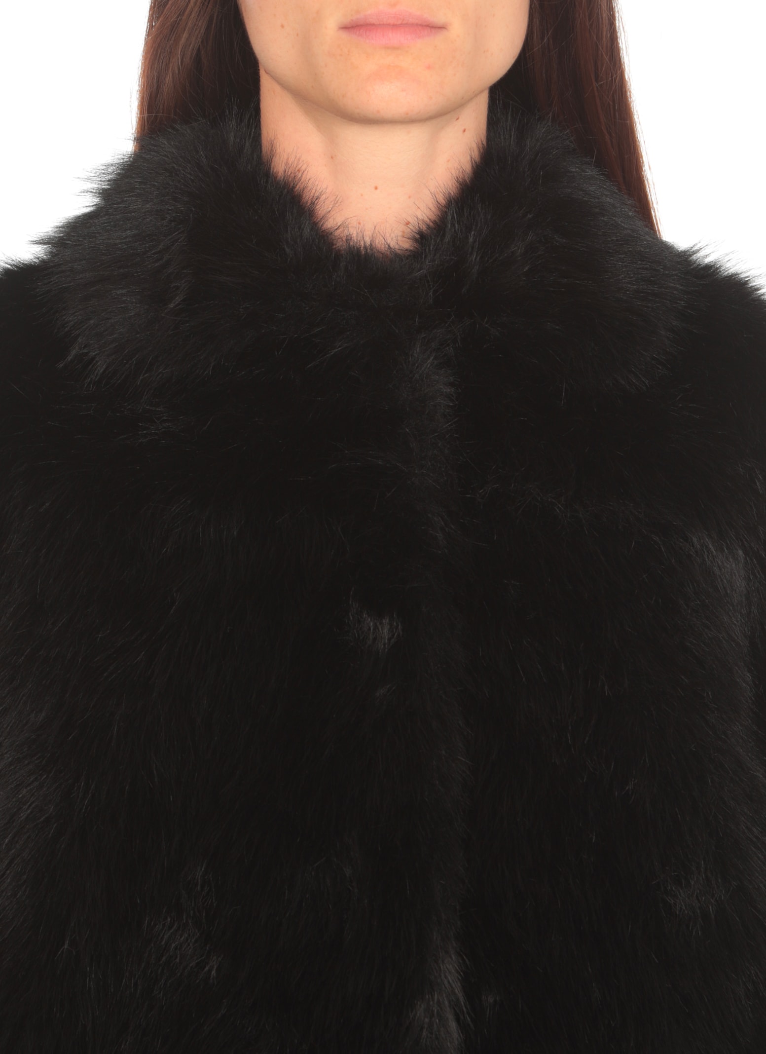 Shop Betta Corradi Faux Fur Coat In Black