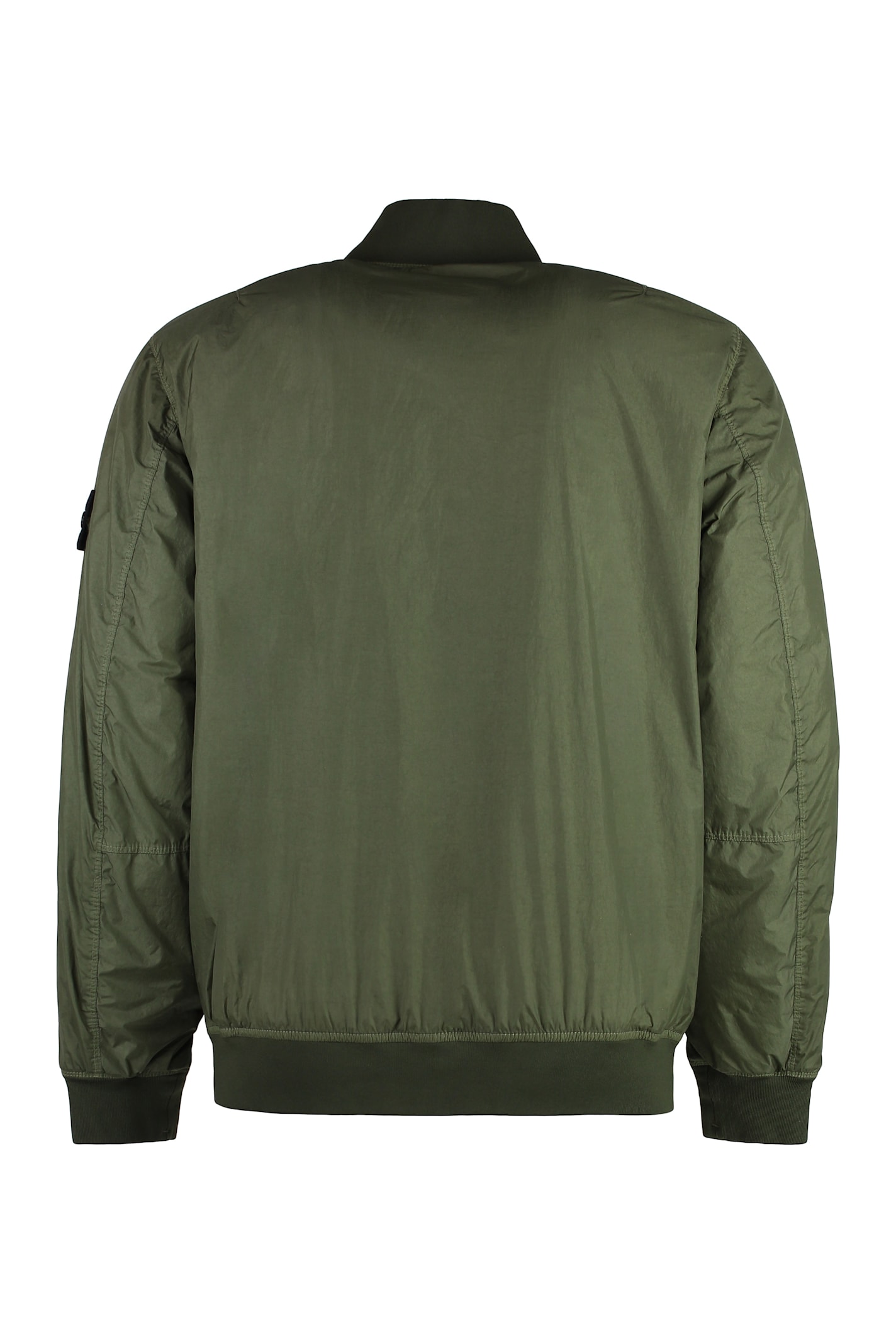 Shop Stone Island Bomber Jacket In Technical Fabric In Green