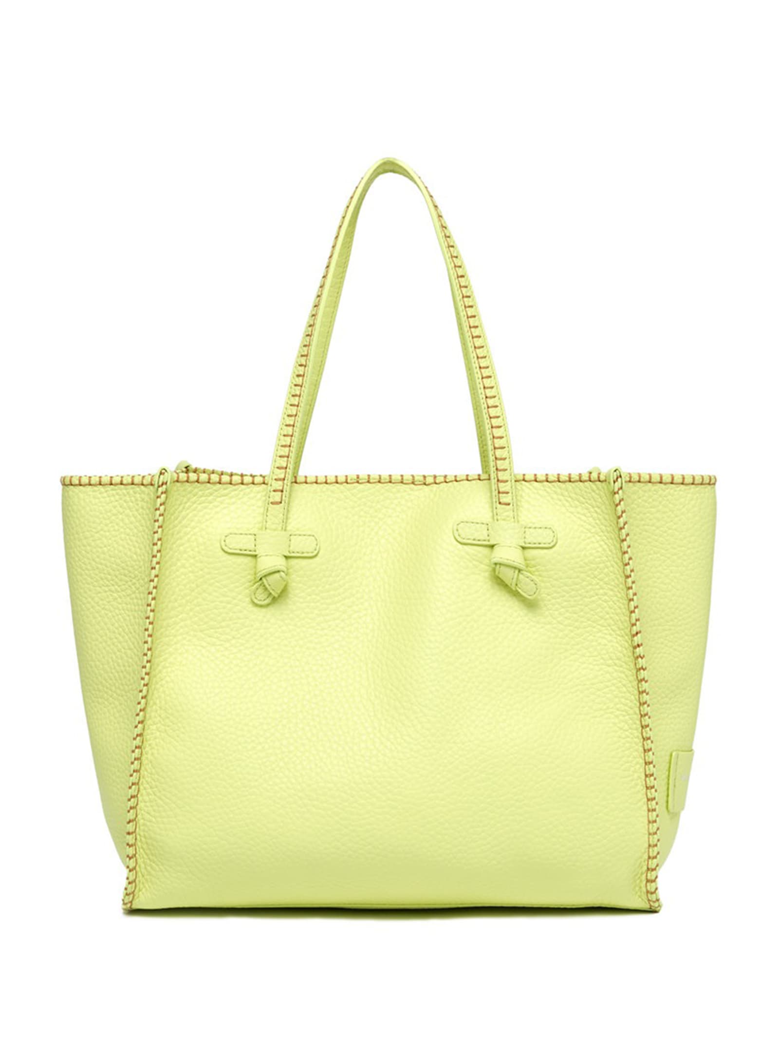 Shop Gianni Chiarini Marcella Shopping Bag In Bubble Leather In Sunny Light