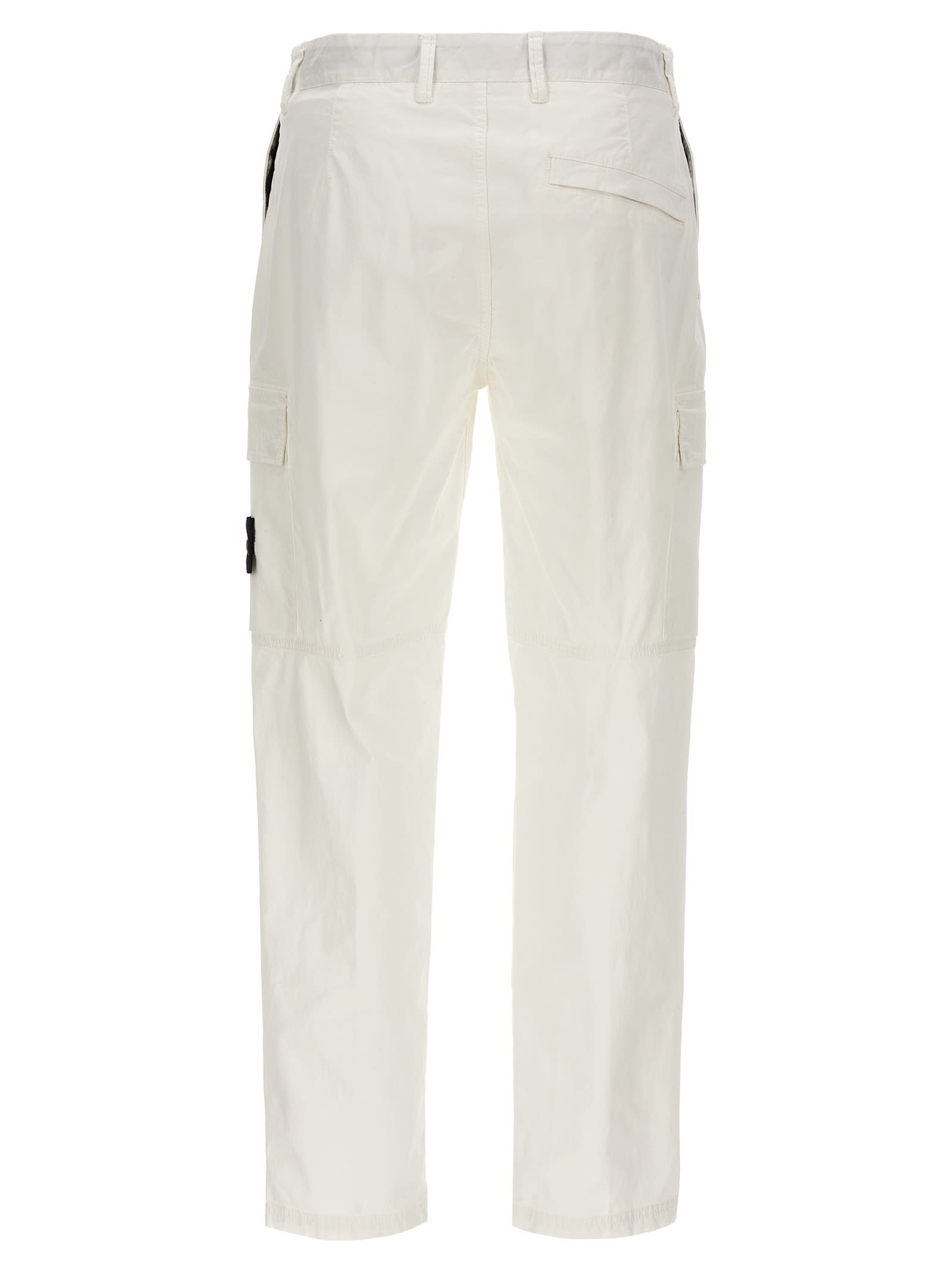 Shop Stone Island Cargo Pants In Bianco
