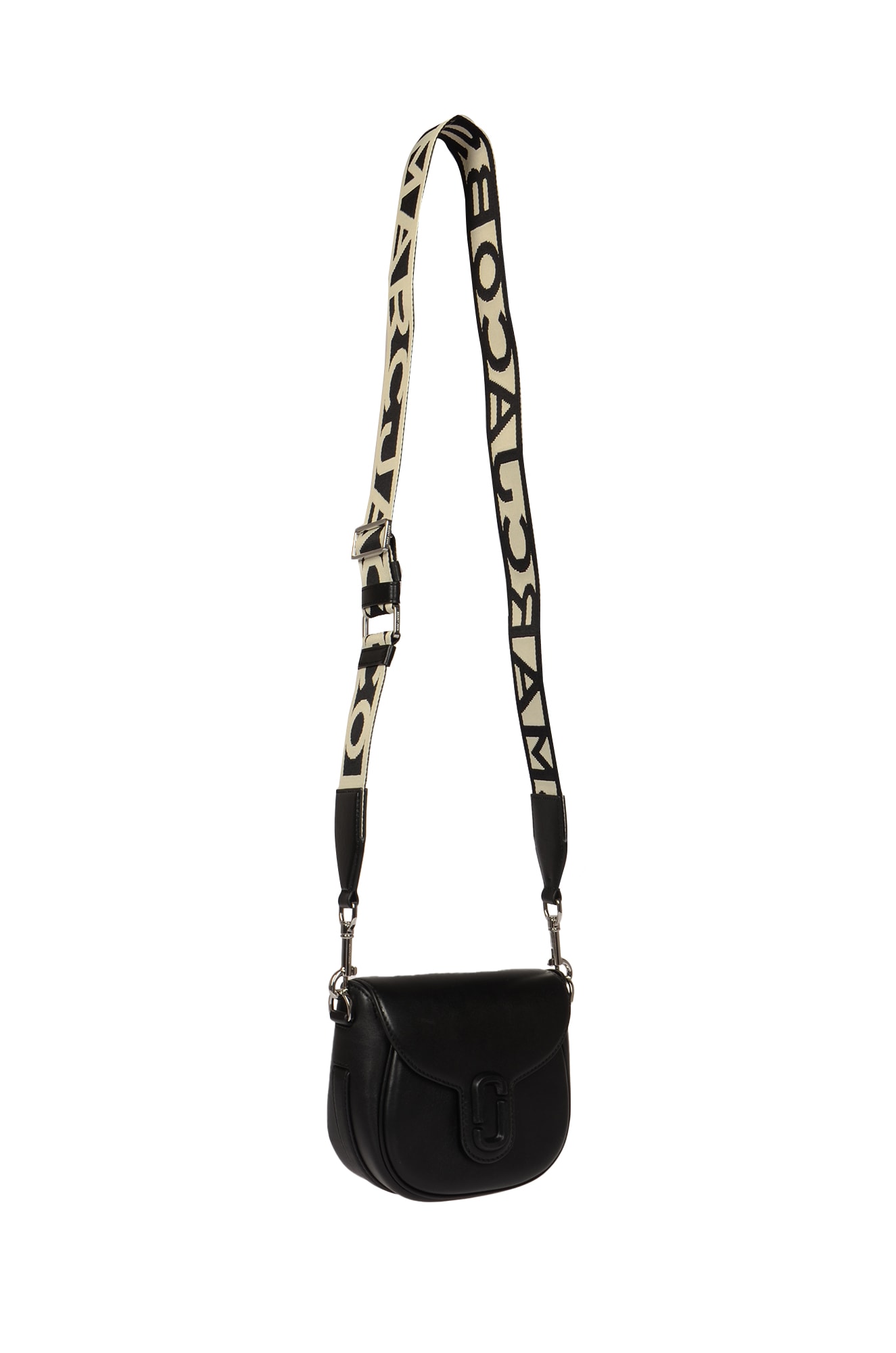 Shop Marc Jacobs Logo Strap Push-lock Shoulder Bag In Black