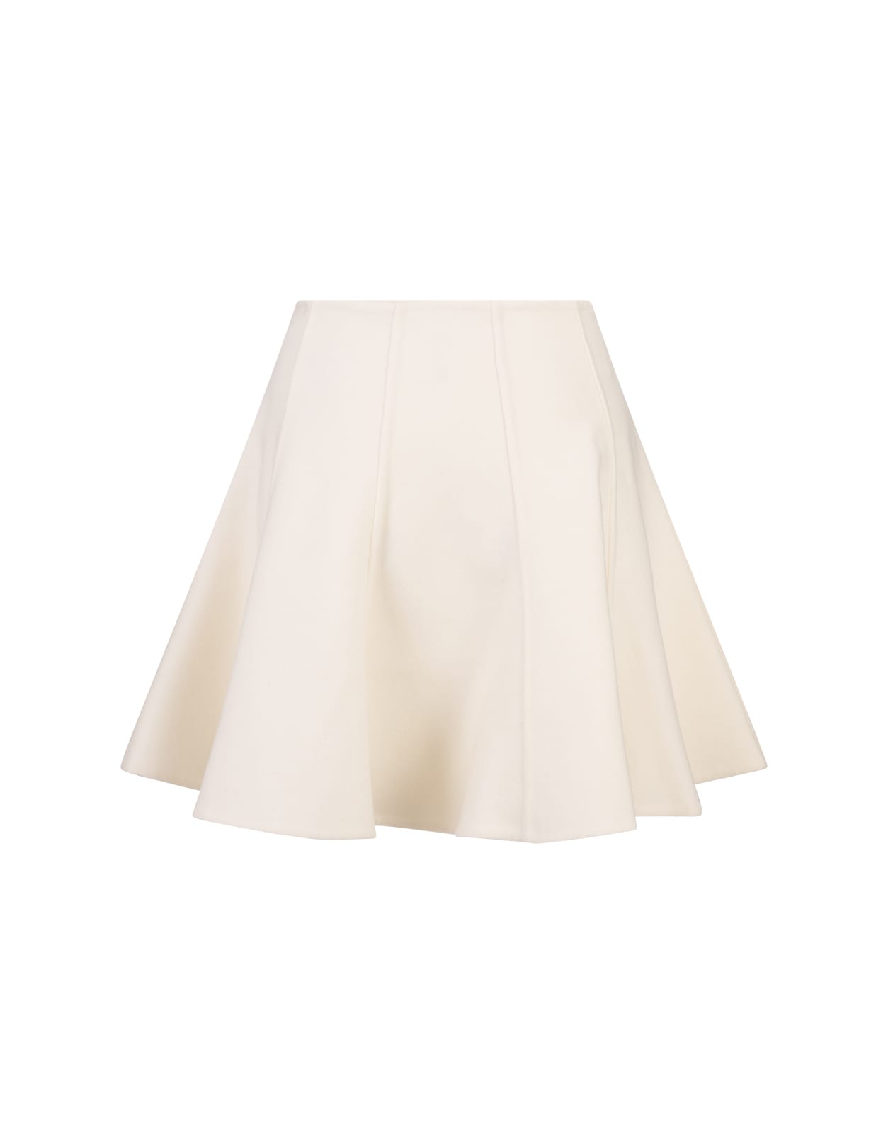 Shop Ermanno Scervino Ivory Wool Cloth Short Skirt In White