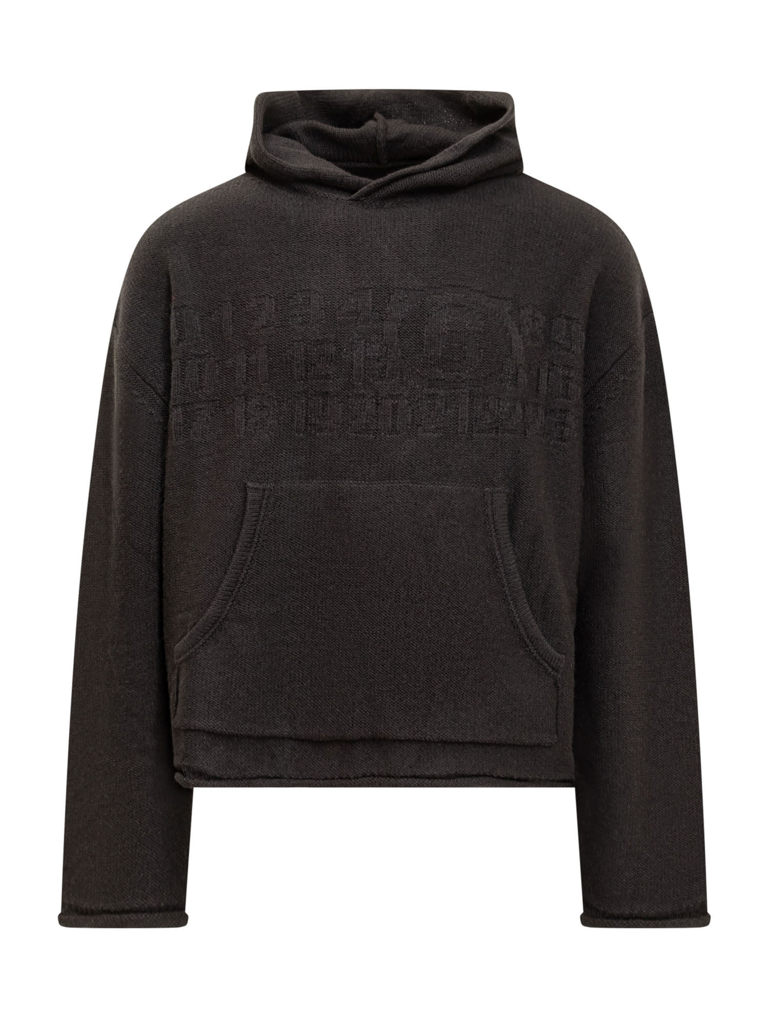 Shop Mm6 Maison Margiela Sweater With Hood In Nero