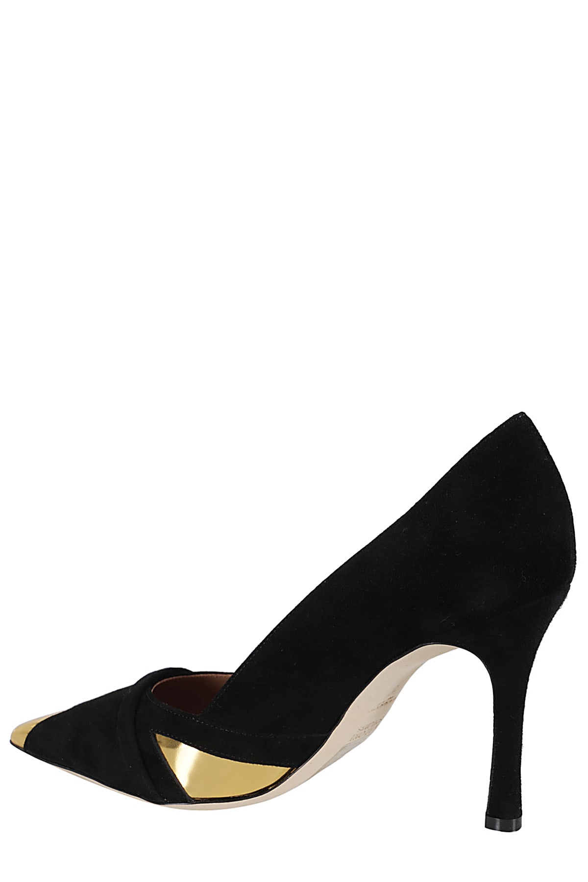 Malone Souliers Gae Suede Metallic Stiletto Pumps In Black Gold