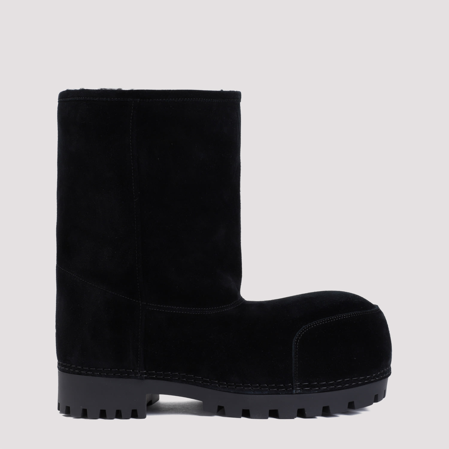 Shop Balenciaga Alaska Fur Low Boots In Black