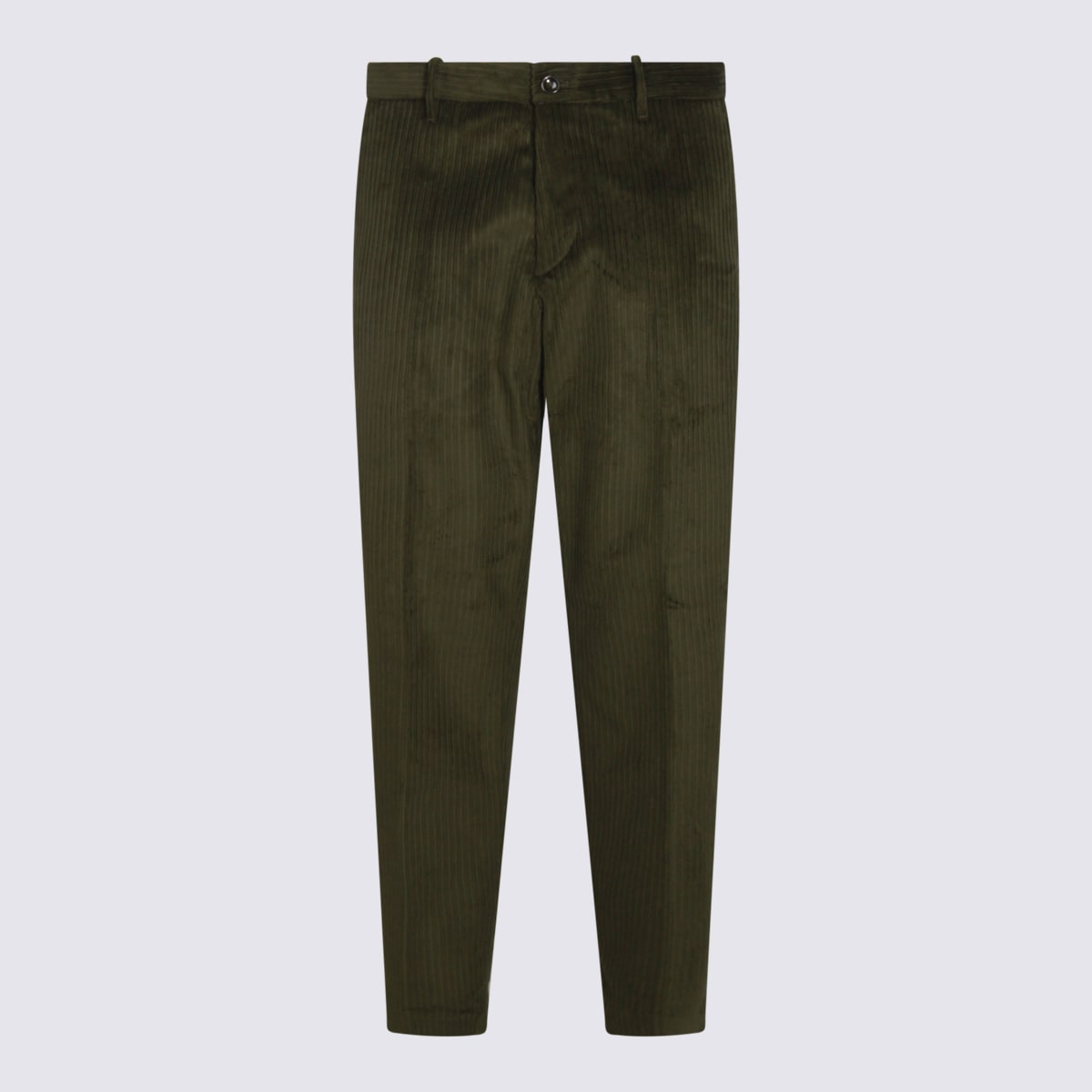 Nine In The Morning Dark Green Cotton Pants In Animal Print