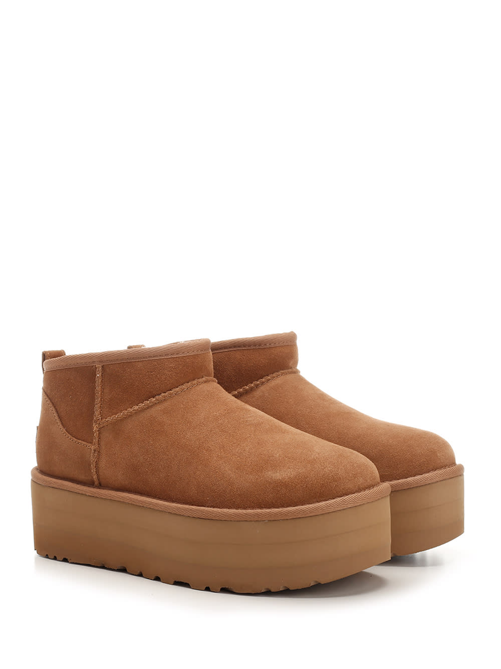 Ugg Classic Ultra Mini 1135092-che Womens 5 Chestnut Suede Platform Boot Gbnc453 In Brown