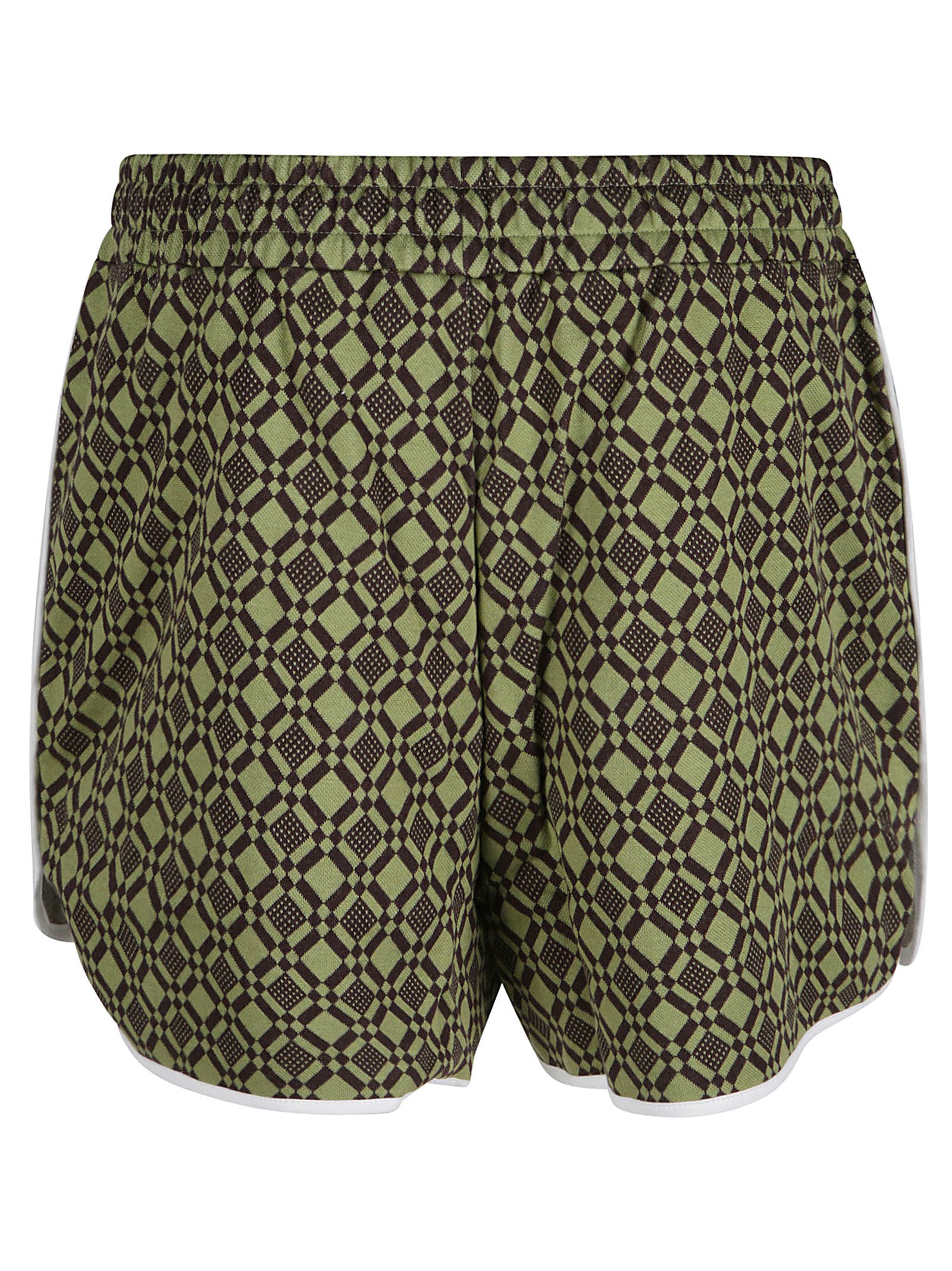 Shop Wales Bonner Power Shorts In Olve Green/dark Brown