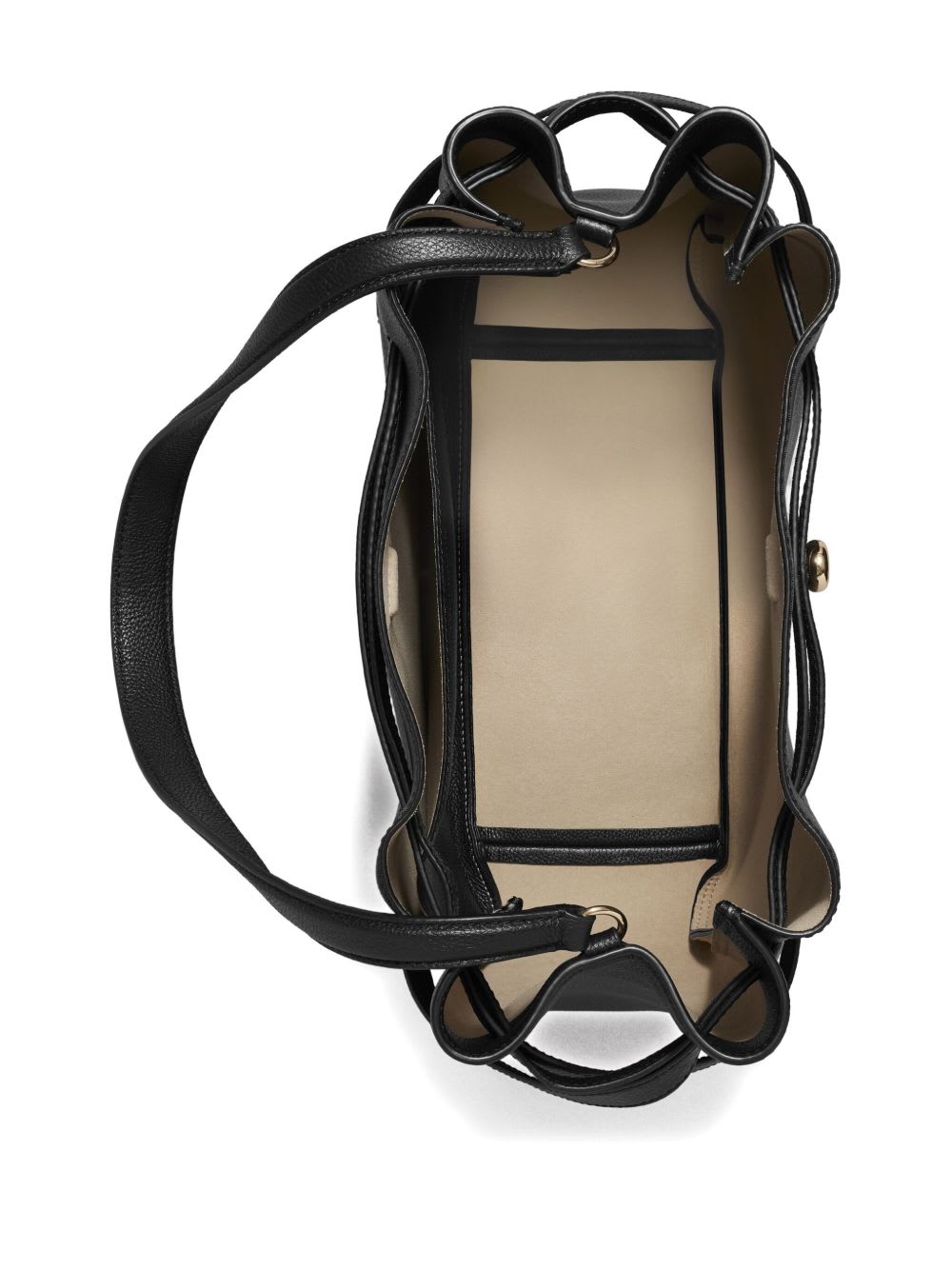 Tory Burch Large Romy Pebble Leather Bucket Bag In Black