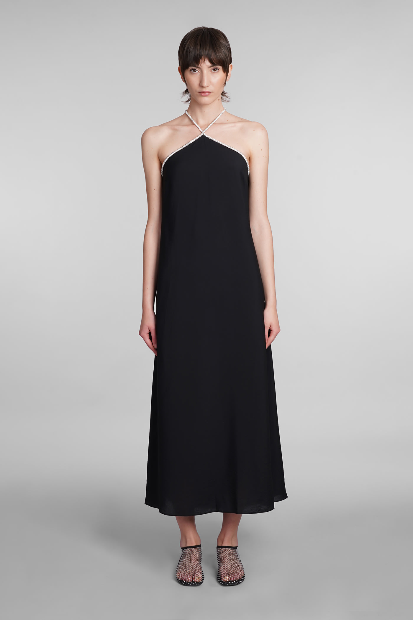 Shop Simkhai Talita Dress In Black Acetate