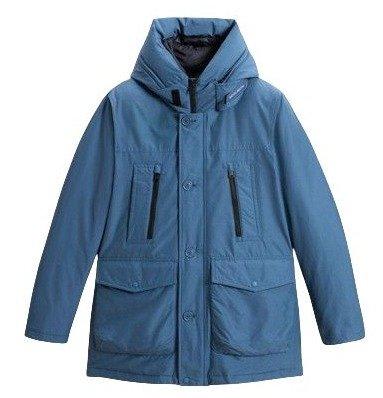 Shop Woolrich Hooded Padded Parka In Blue