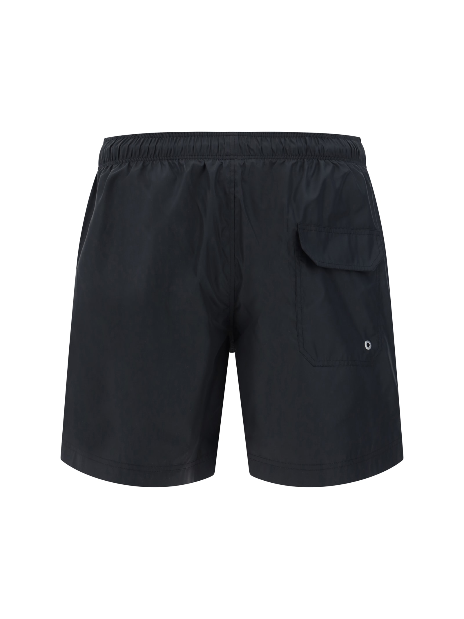 Shop Palm Angels Swimshorts In Black/white