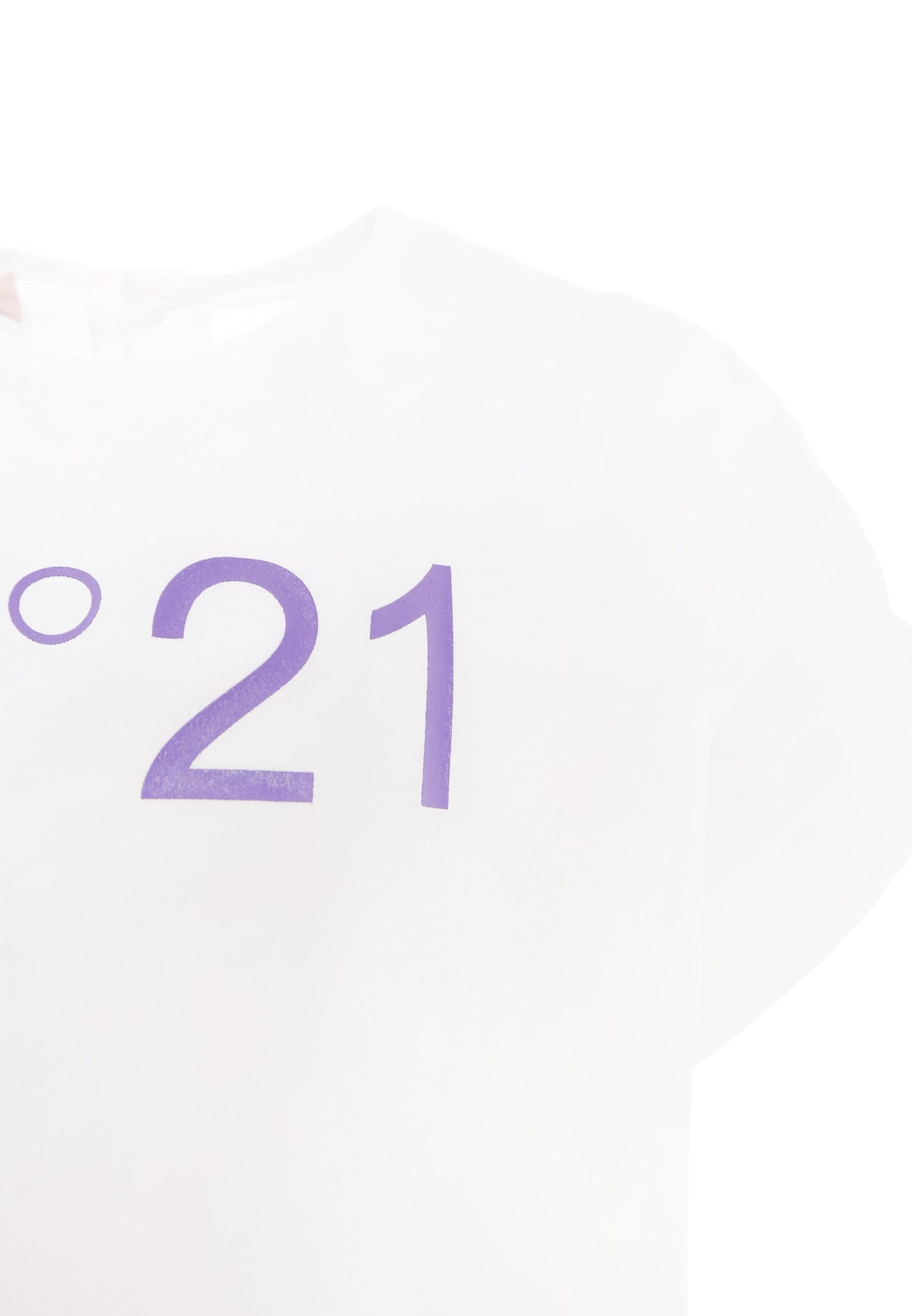 N°21 Grey T-shirt For Girl With Logo In White