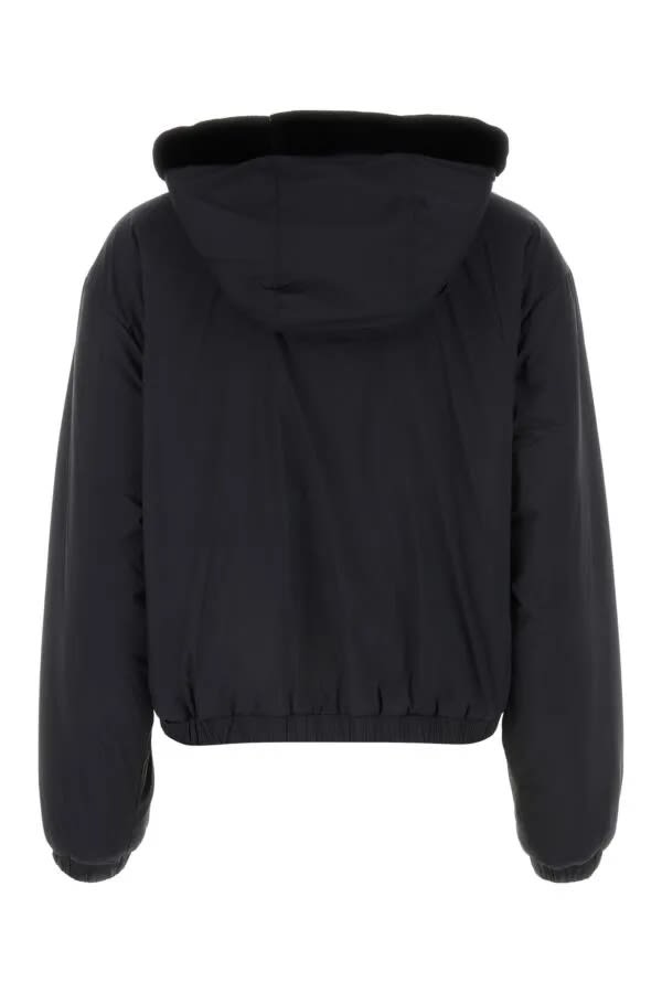 Moose Knuckles Down Jacket With Hooded Elasticated Cuffs In Black