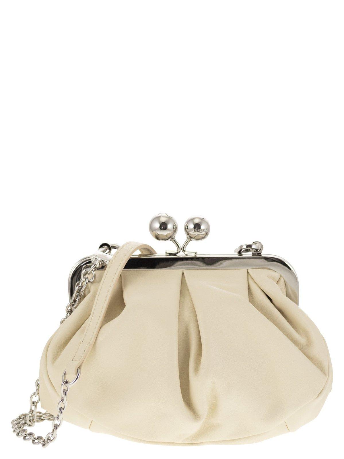 Weekend Max Mara Pasticcino Chain-link Small Clutch Bag In Ivory