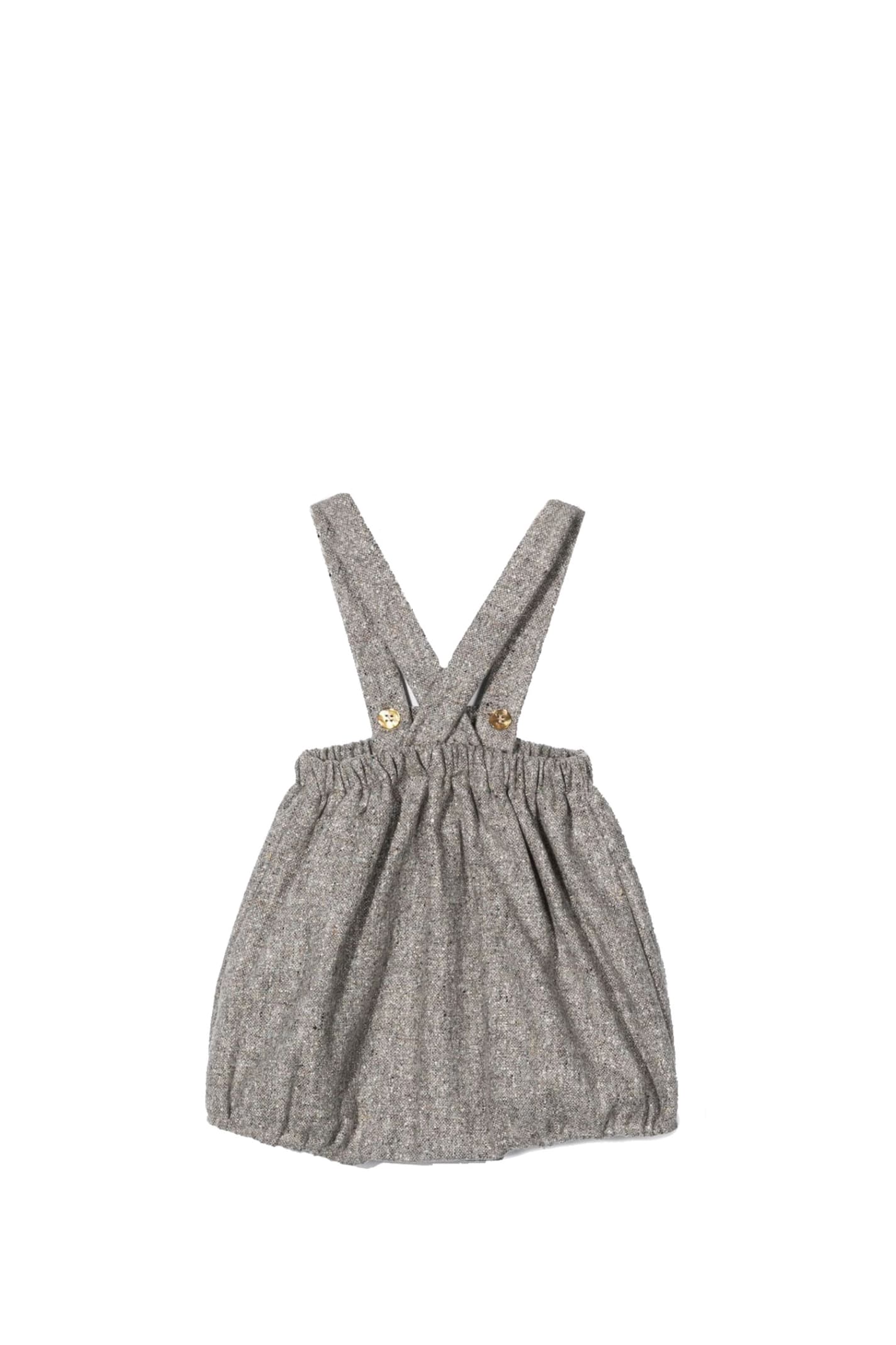 Shop La Stupenderia Wool And Silk Dungarees In Grey