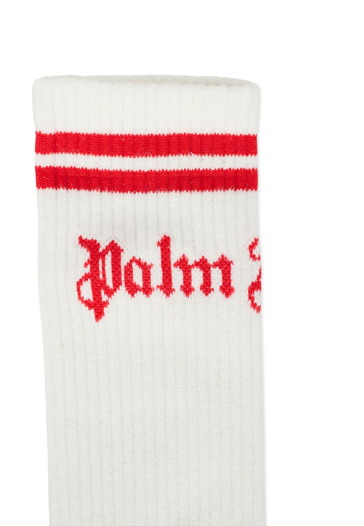 Palm Angels White Socks For Kids With Logo In White