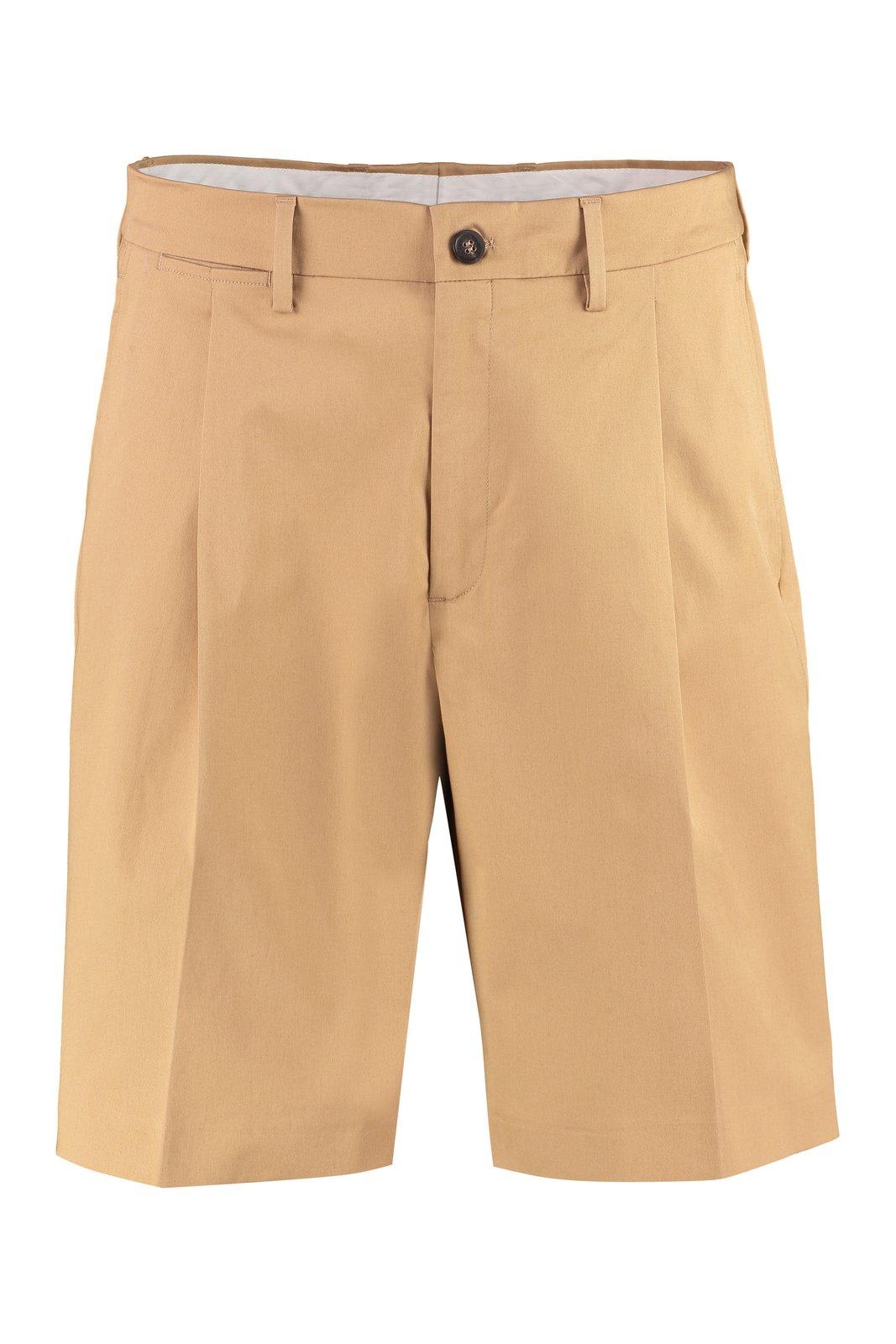 Shop Golden Goose Logo Patch Chino Shorts In Beige