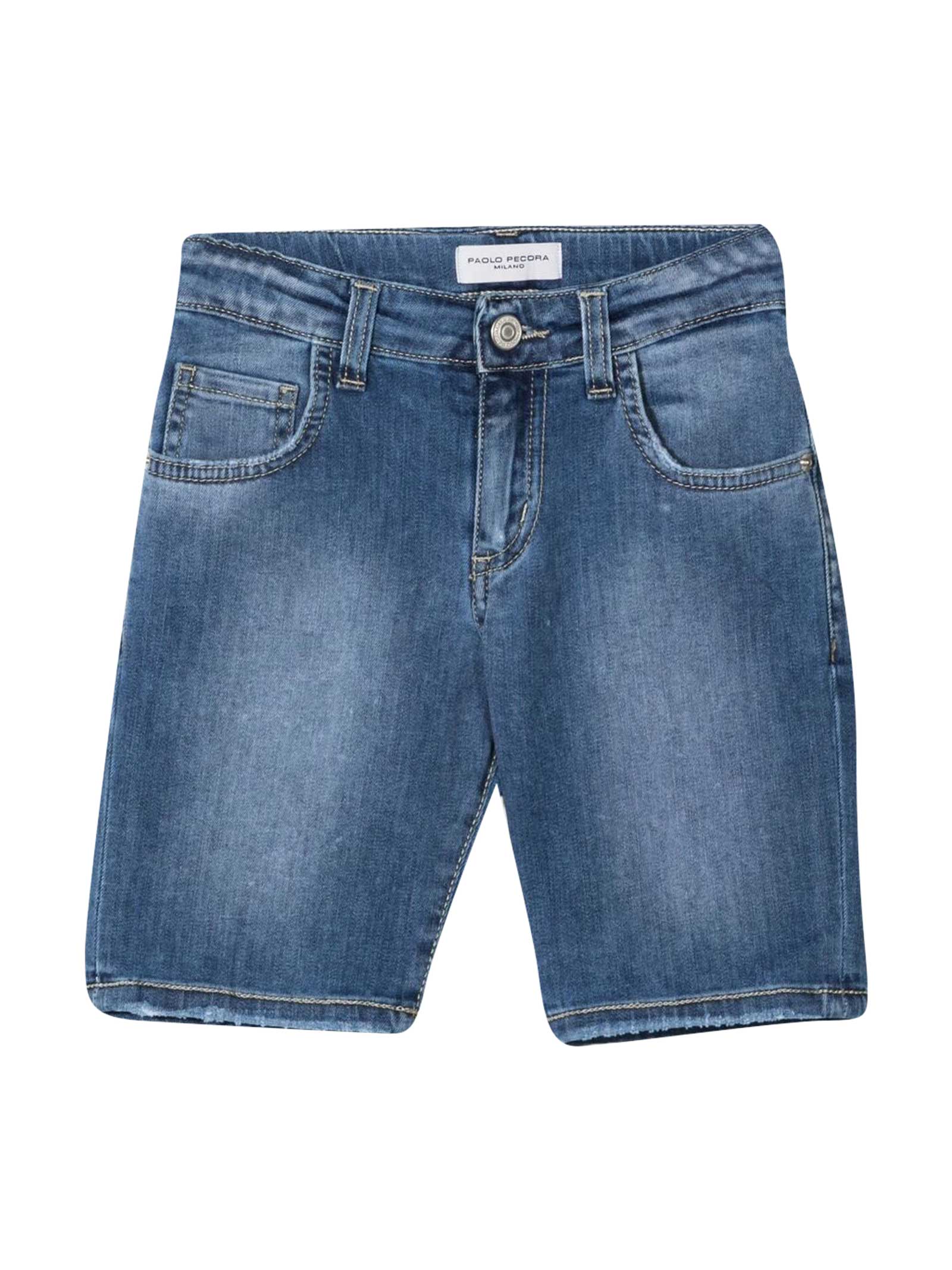 Paolo Pecora Denim Shorts With Lightened Effect
