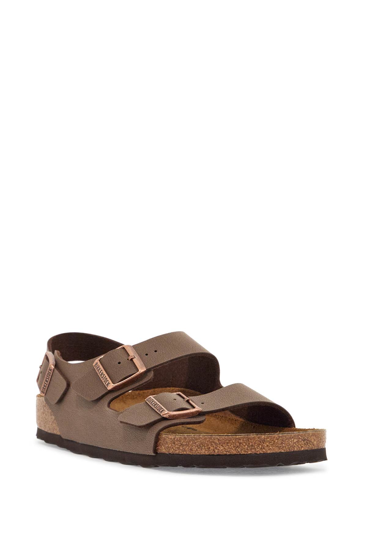 Birkenstock Birkoflor Mocca Sandals With Cork Sole And Adjustable Straps Milano In Marrone