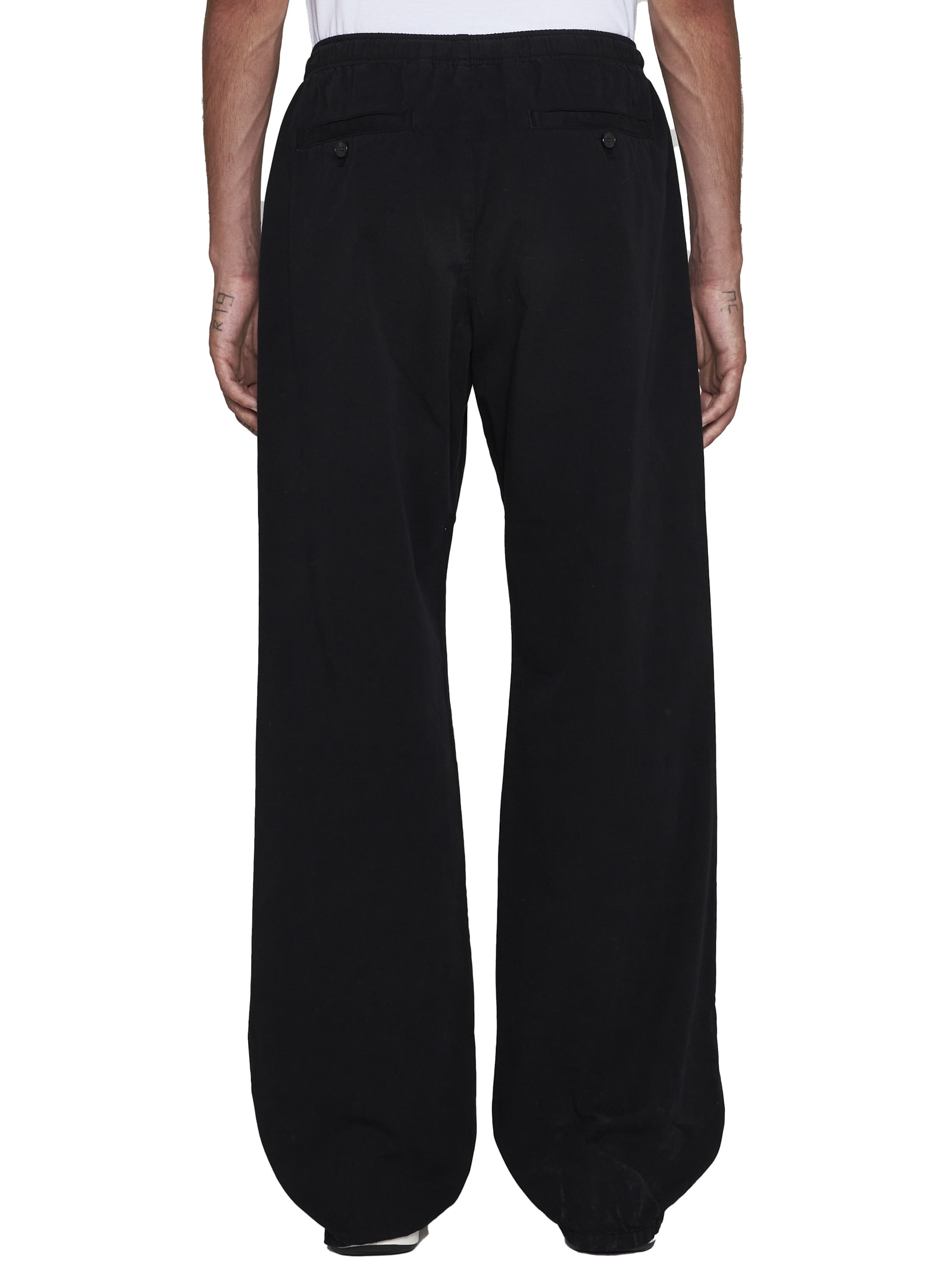 Shop Palm Angels Pants In Black White