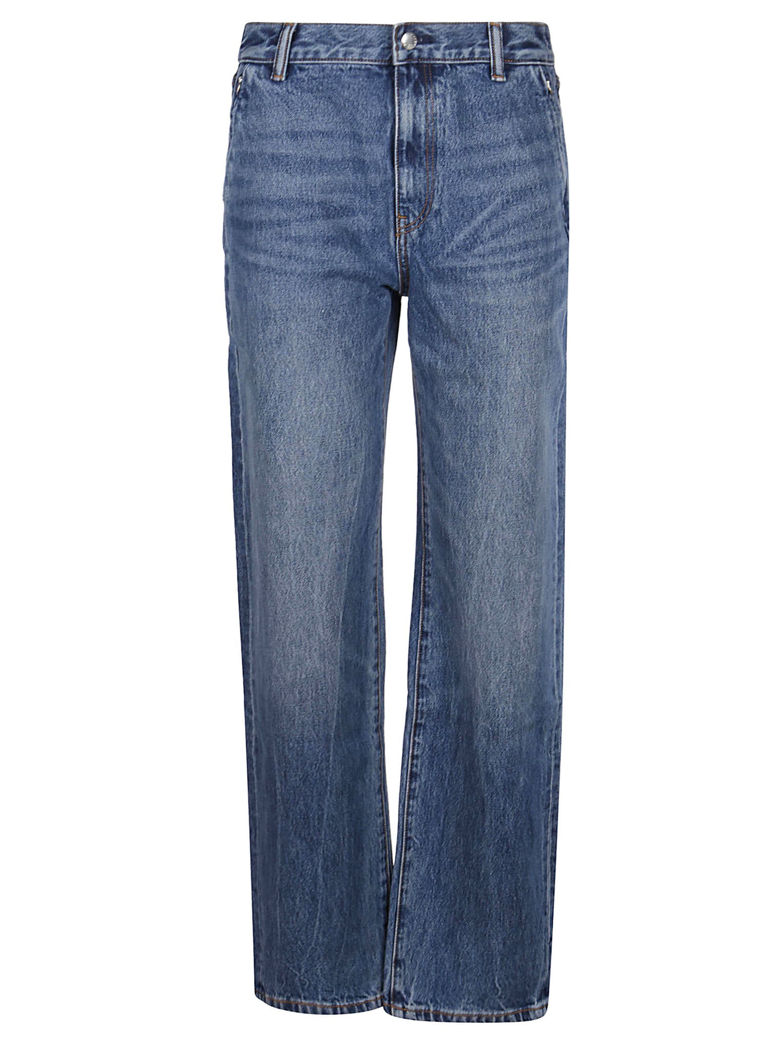 ALEXANDER WANG EZ MID RISE RELAXED STRAIGHT JEANS