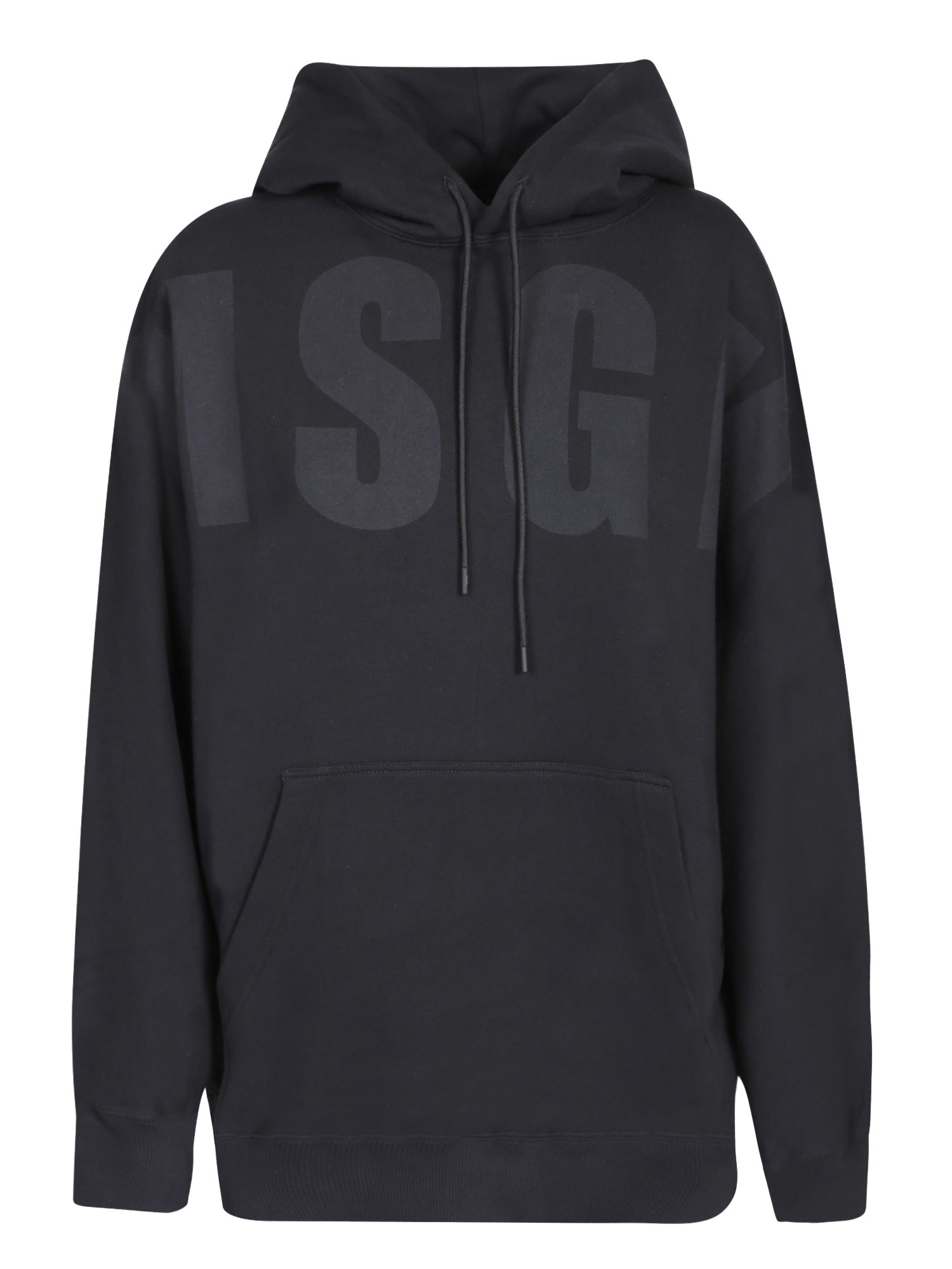 MSGM Tonal Logo Black Hoodie