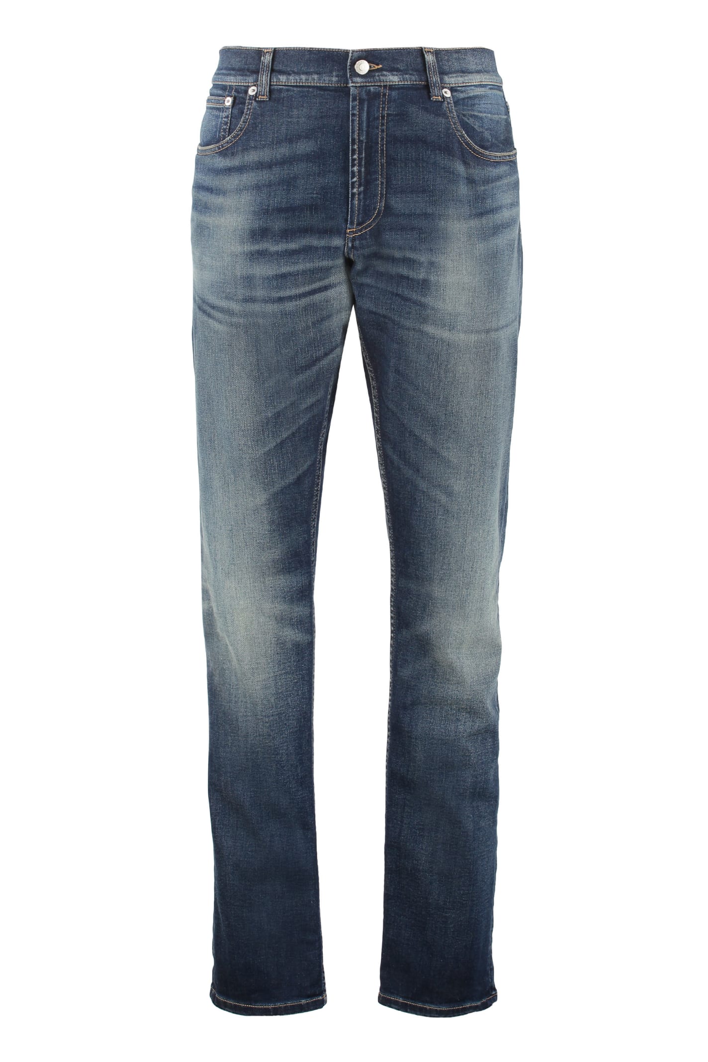 Alexander Mcqueen 5-pocket Slim Fit Jeans In Neutral