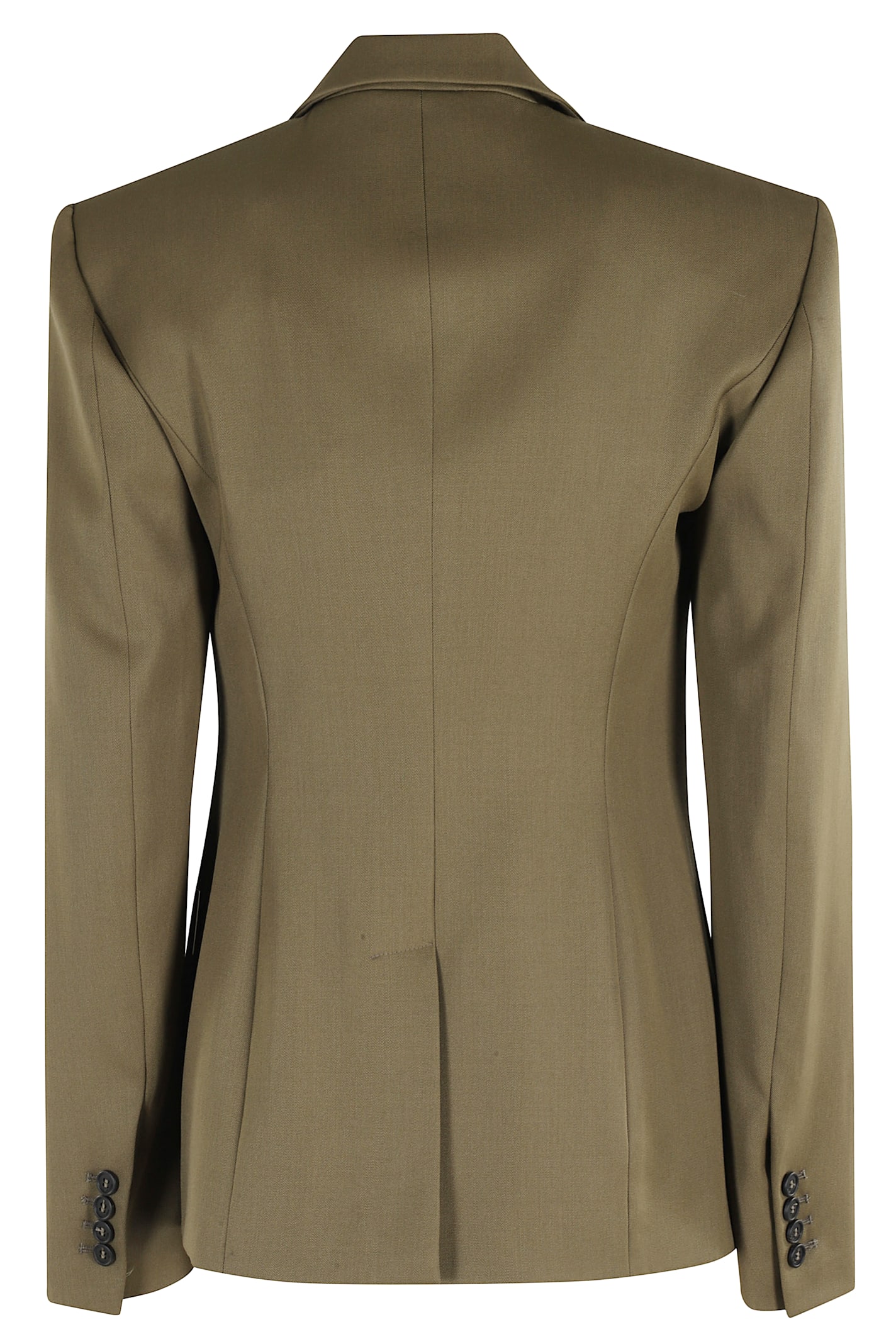 Attico Single-button Padded-shoulder Blazer In Brown