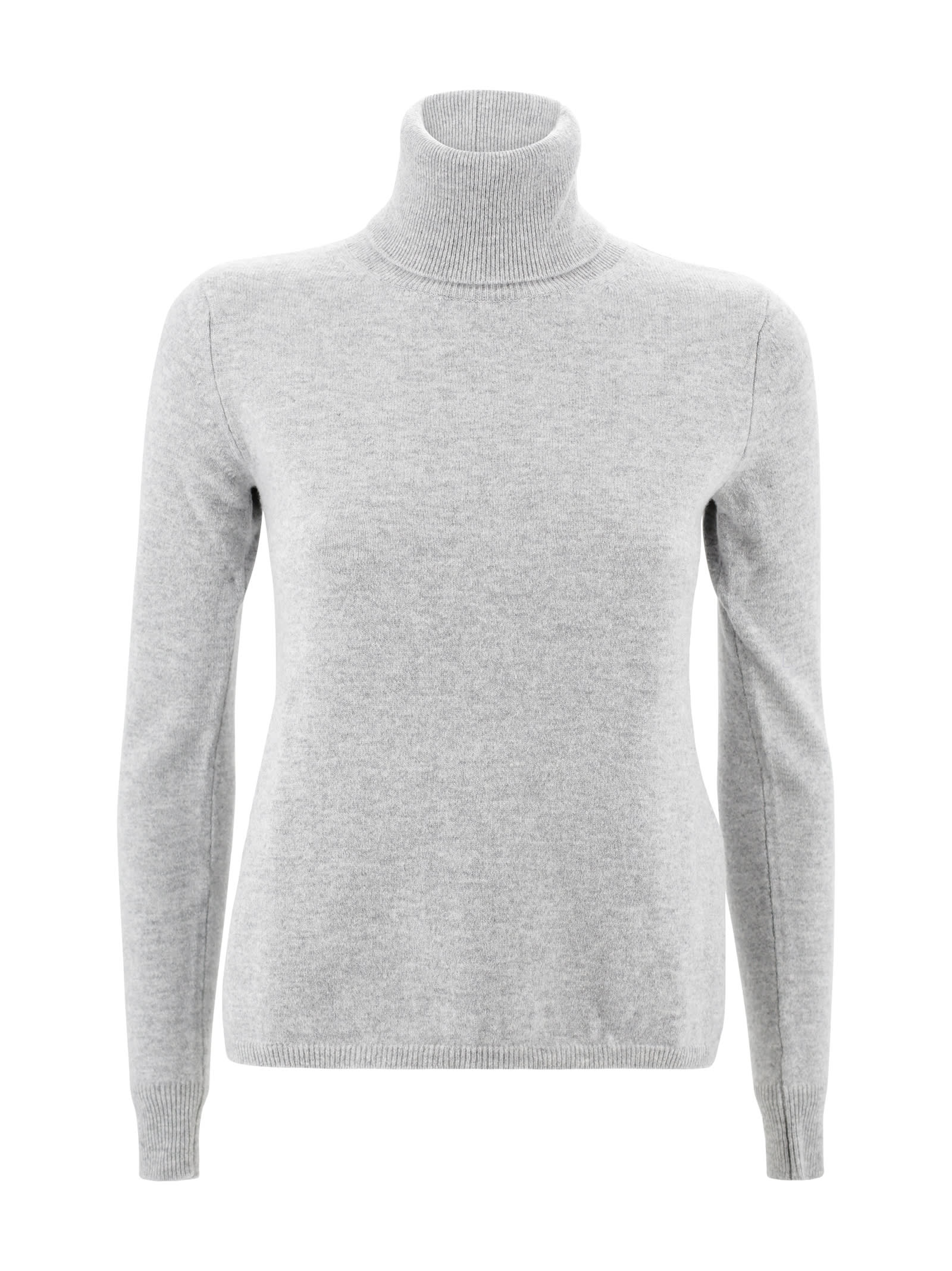 Shop Max Mara Cashmere Turtleneck In Grigio